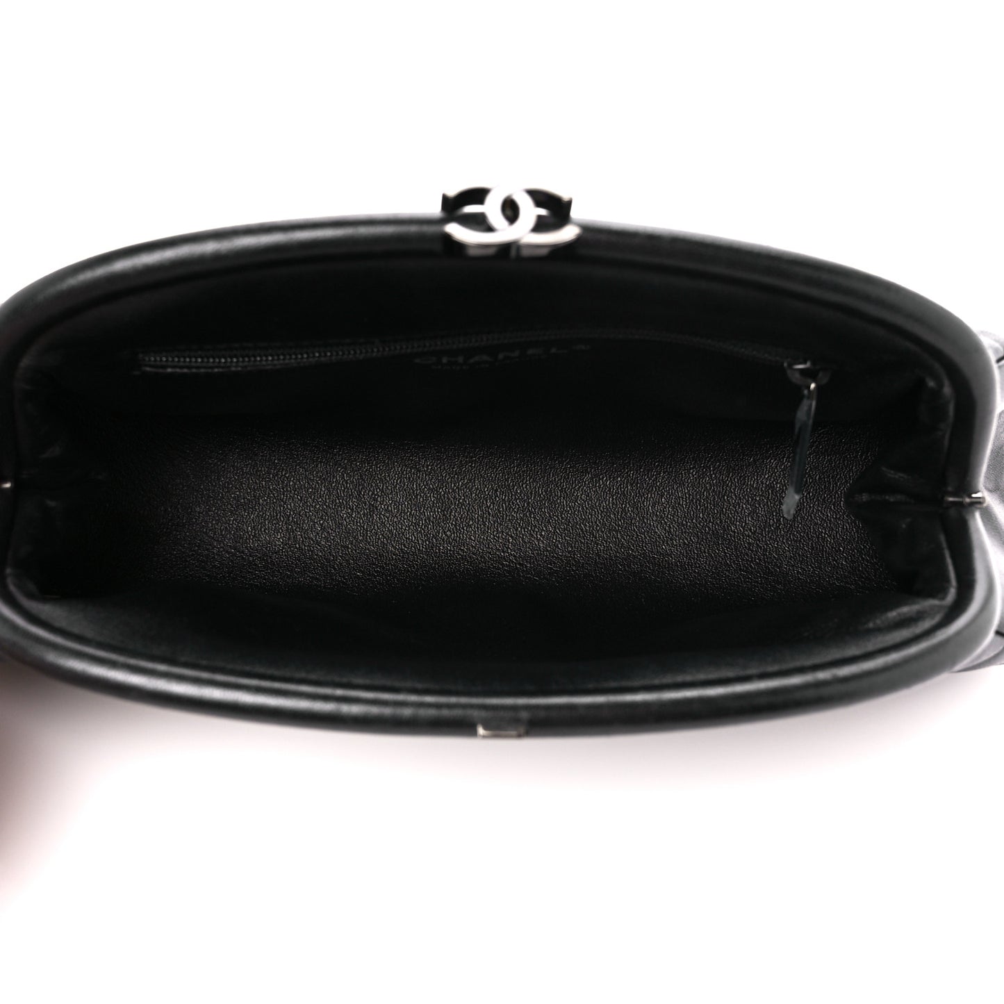 Lambskin Chevron Quilted Timeless Clutch Black