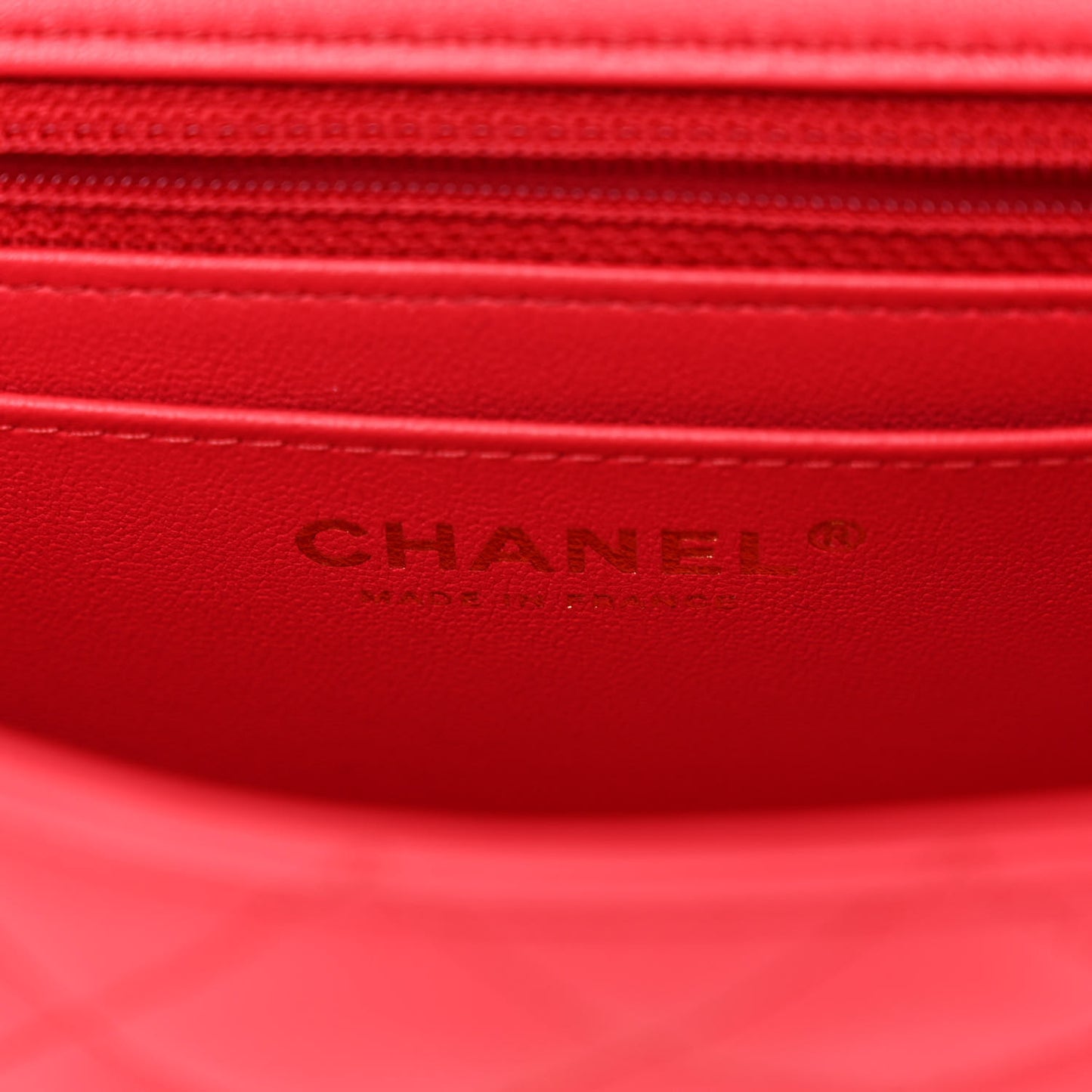 Lambskin Quilted Mini Rectangular Flap Dark Red