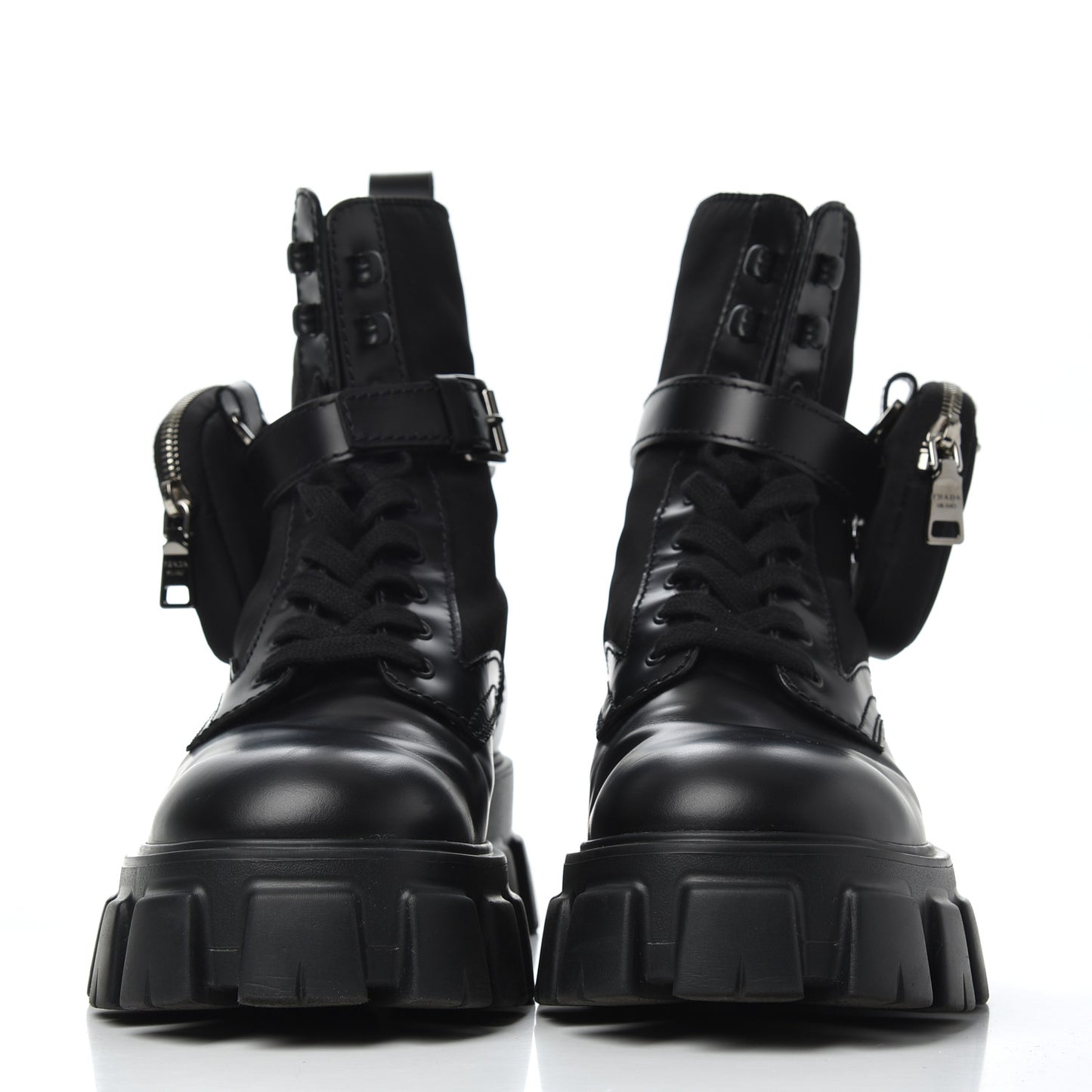 Spazzolato Rois Re-Nylon Metal Triangle Logo Mens Monolith Pouch Pocket 60mm Combat Boots 8.5 Black