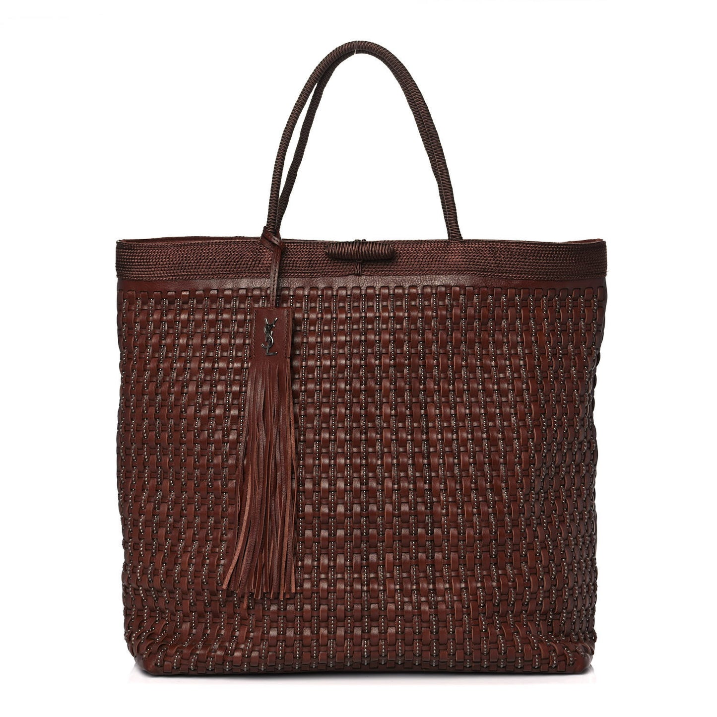 Calfskin Woven Patti Tote Brown