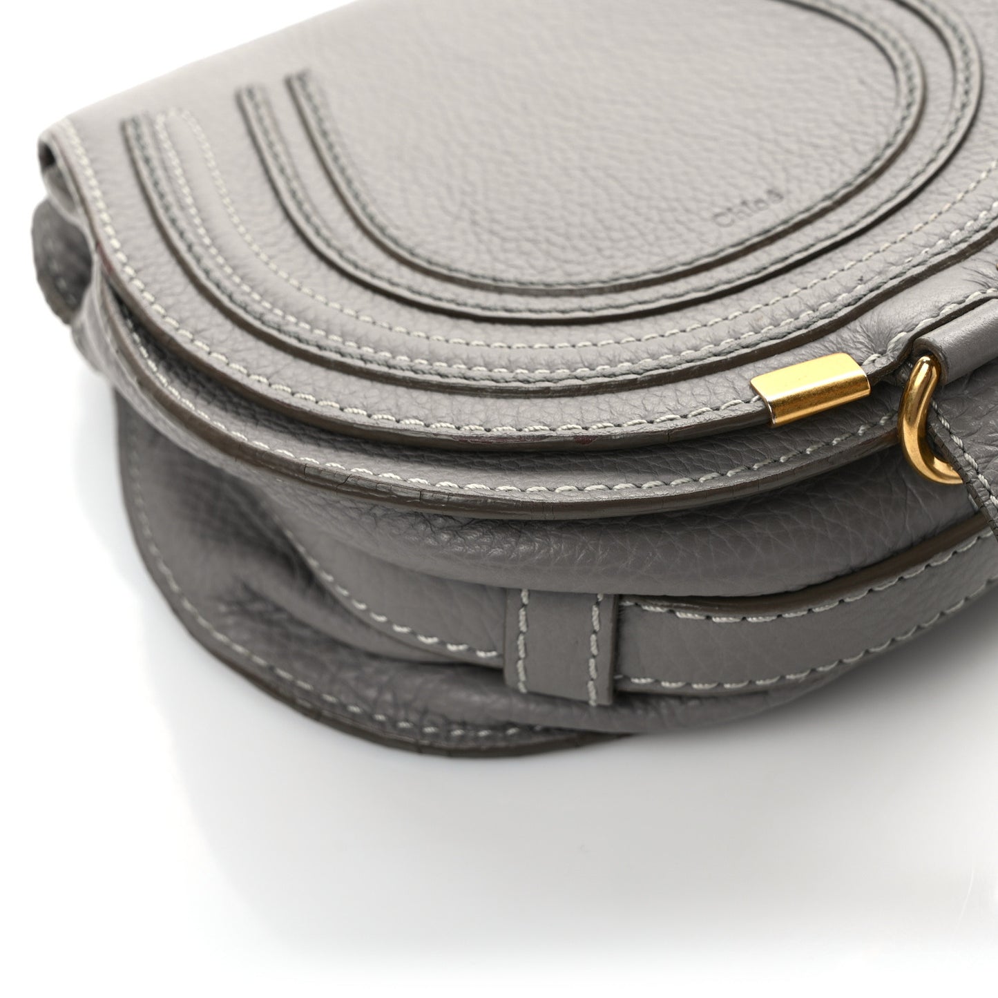 Calfskin Mini Marcie Round Crossbody Bag Cashmere Grey