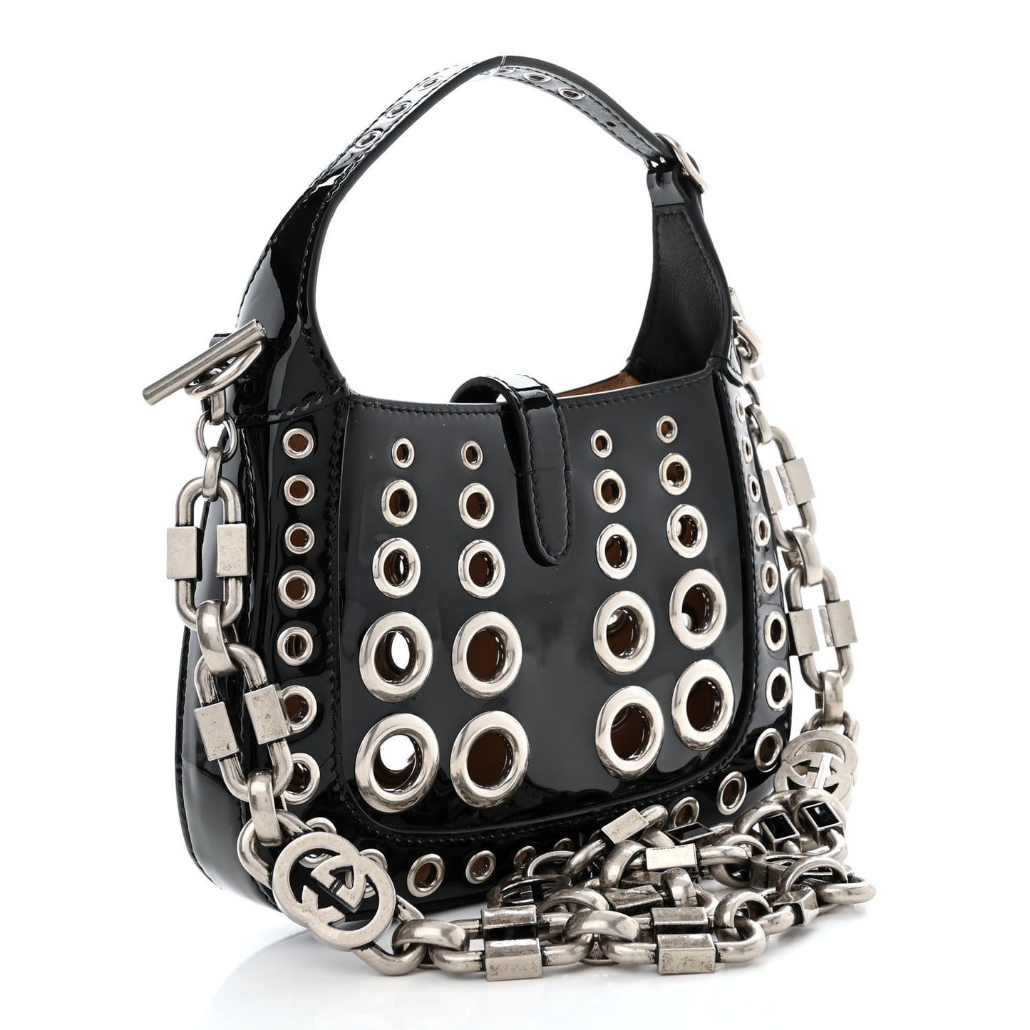 Patent Ha Ha Ha Mini Jackie 1961 Eyelet Hobo Black