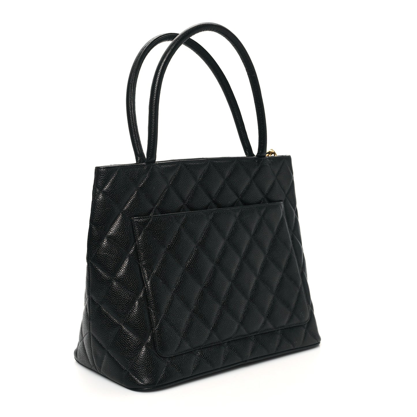 Caviar Quilted Medallion Tote Black