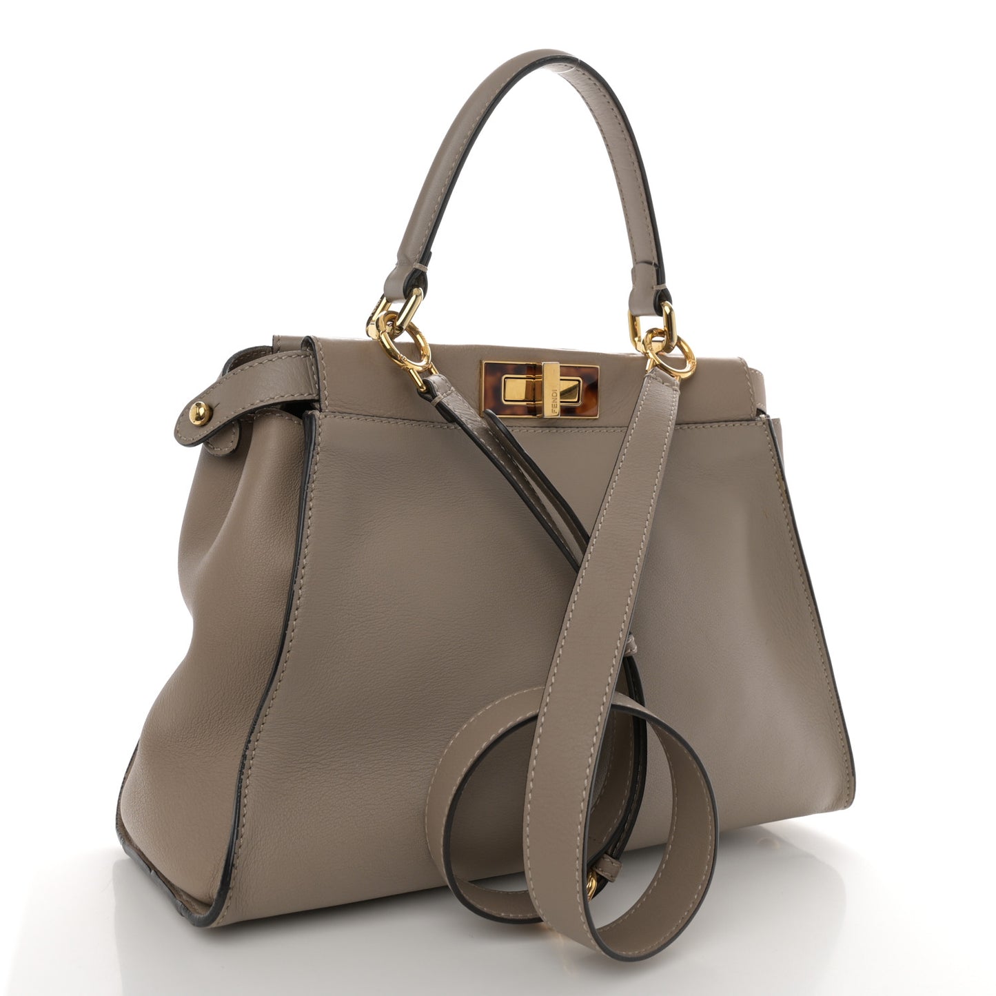Vitello Seta Plexiglass Tortoise Medium Peekaboo Iconic Satchel Tortora