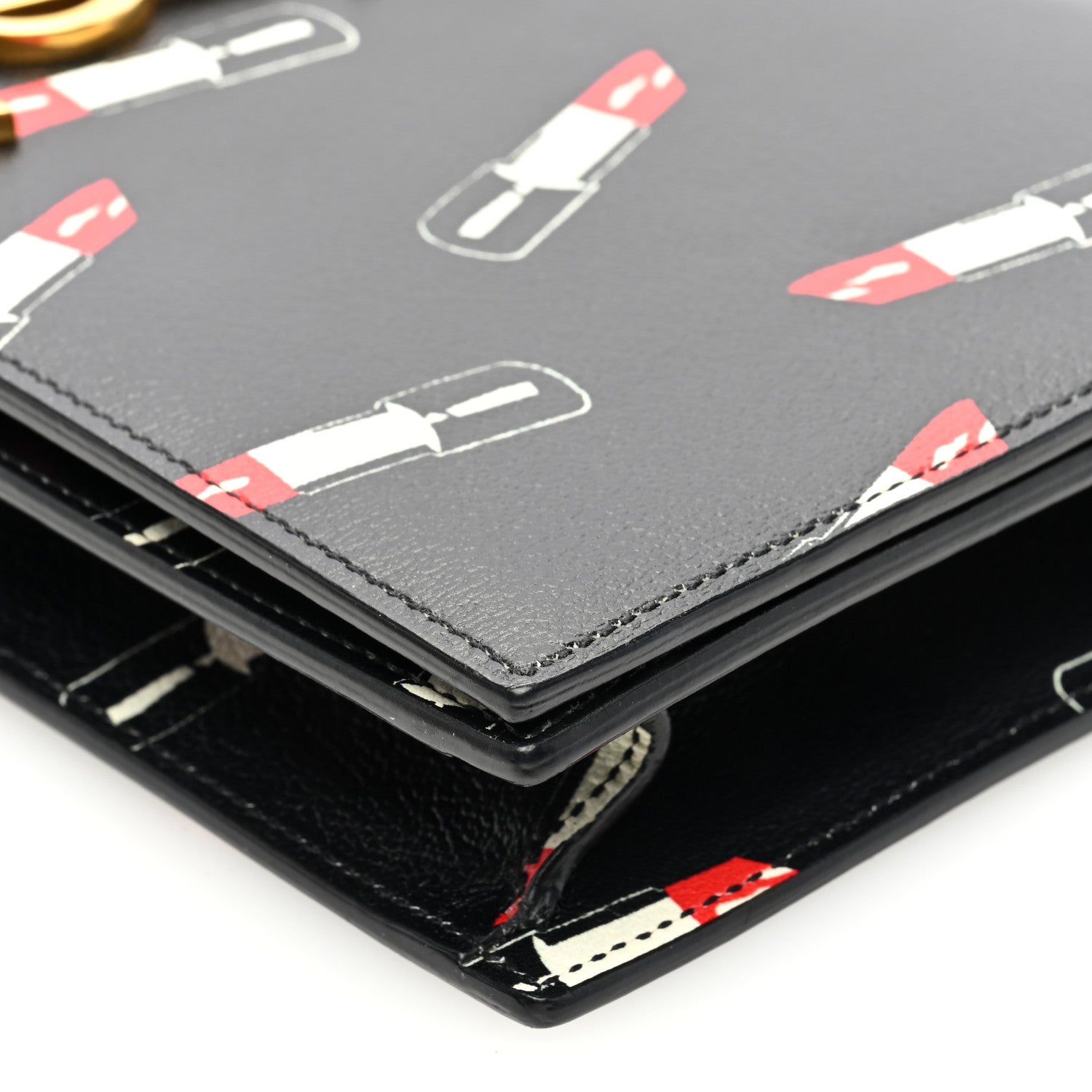 Saint Laurent Calfskin Lipstick Print Classic Monogram Kate Clutch Black 8 of 9