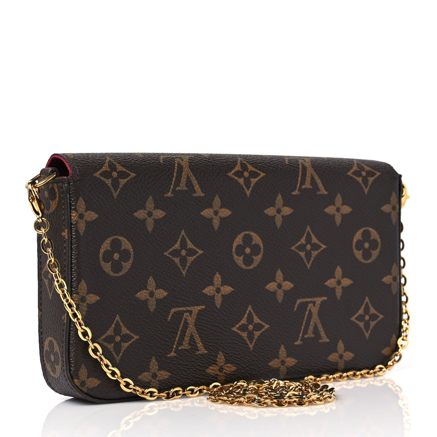 Monogram Pochette Felicie Chain Wallet Fuchsia