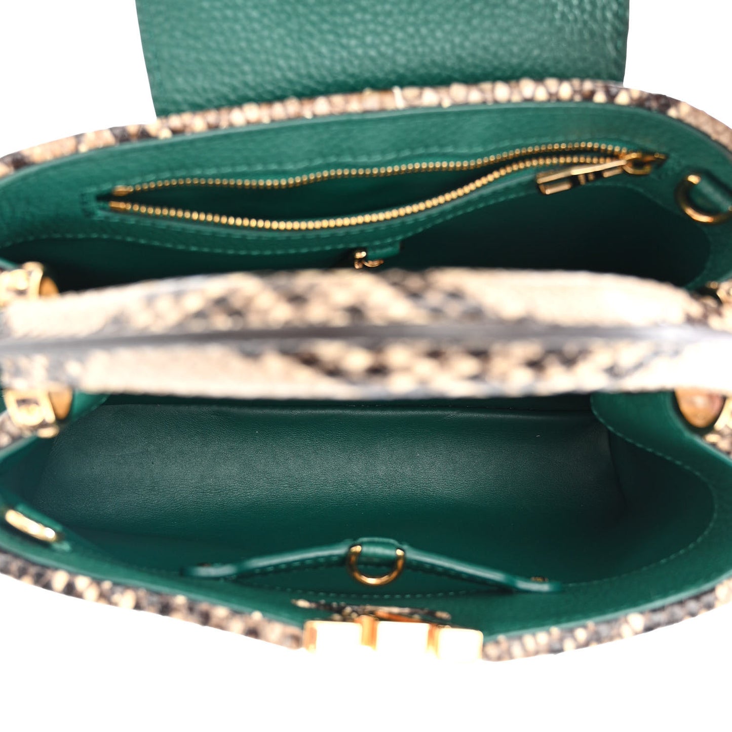 Taurillon Snakeskin Capucines BB Emerald