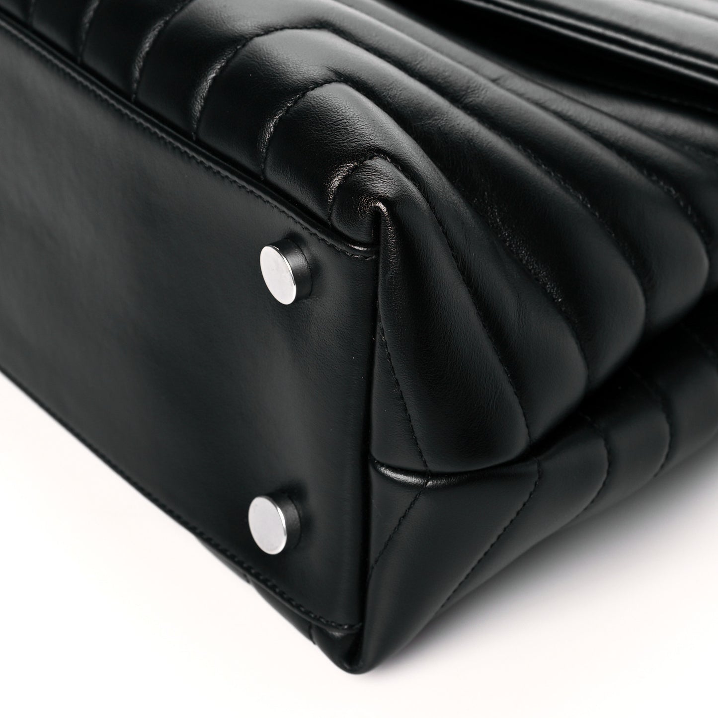 Calfskin Y Quilted Monogram Medium Loulou Satchel Black