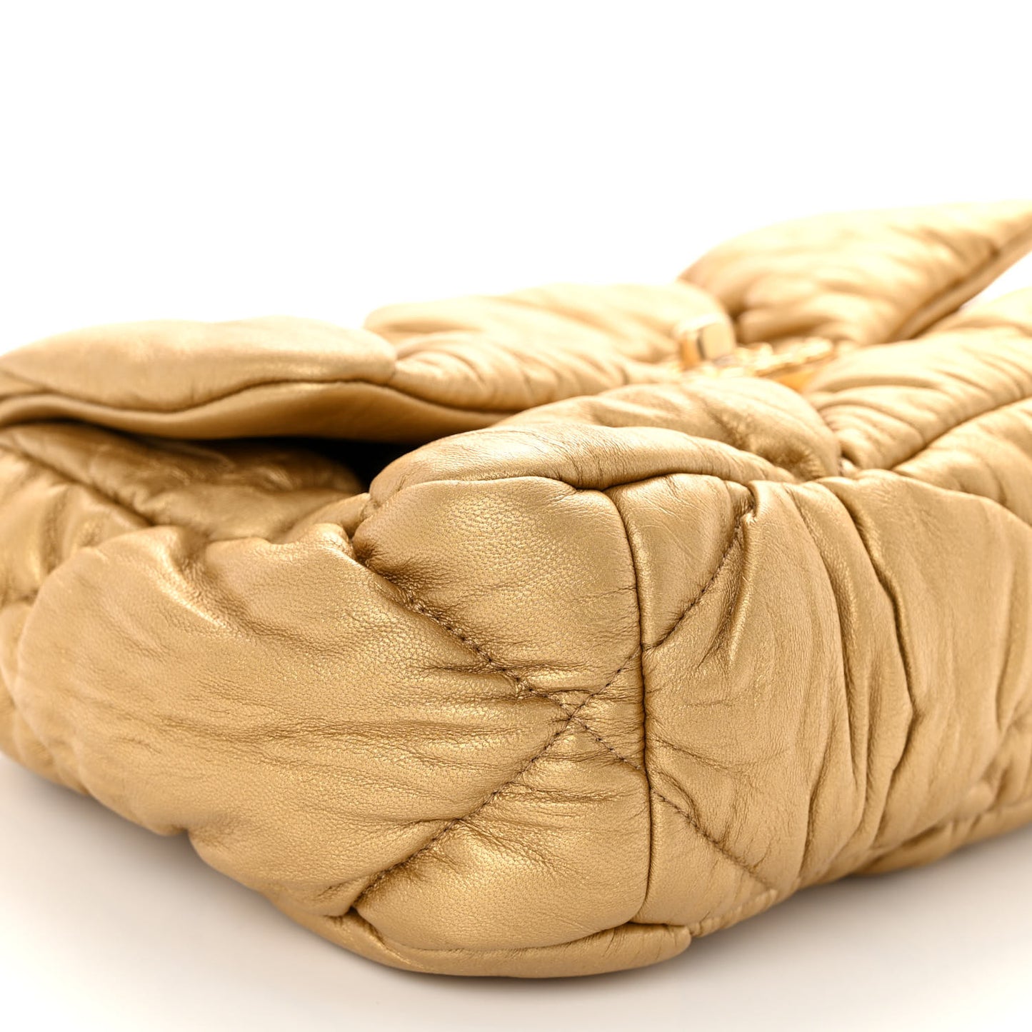 Iridescent Lambskin Quilted Medium Chanel 19 Flap Golden