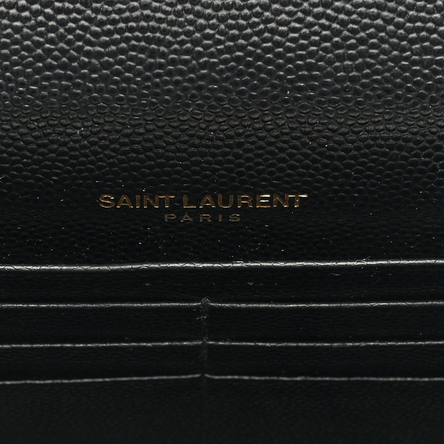 Grain De Poudre Matelasse Chevron Monogram Envelope Chain Wallet Black