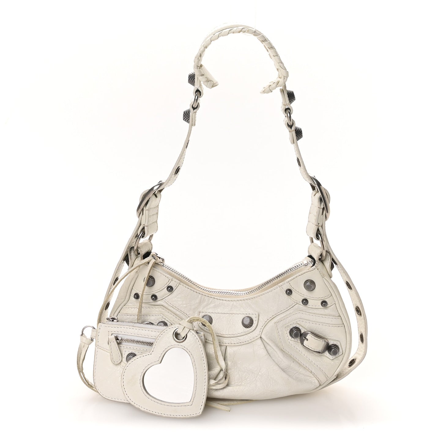 Agneau Arena Le Cagole Shoulder Bag XS Optic White