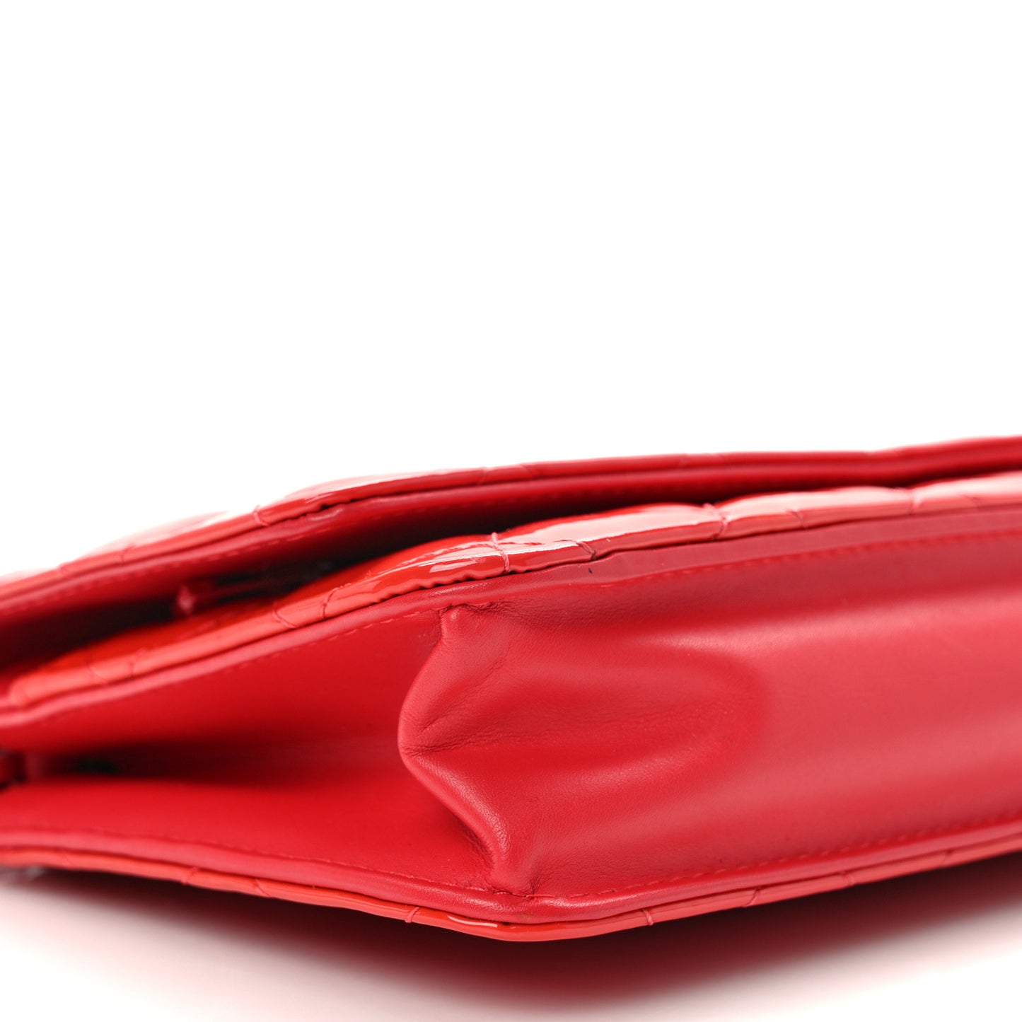 Patent Quilted Wallet On Chain WOC Coral