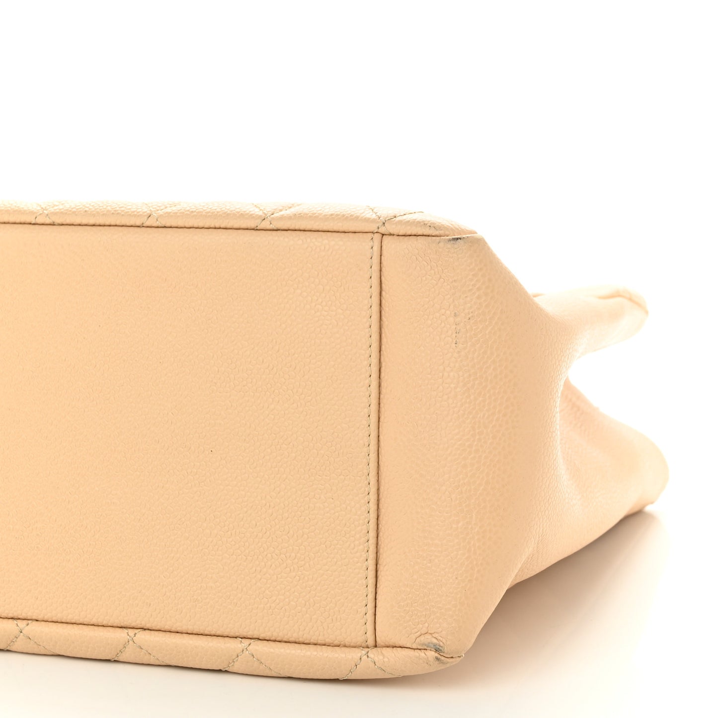 Caviar Quilted Grand Shopping Tote GST Beige Clair