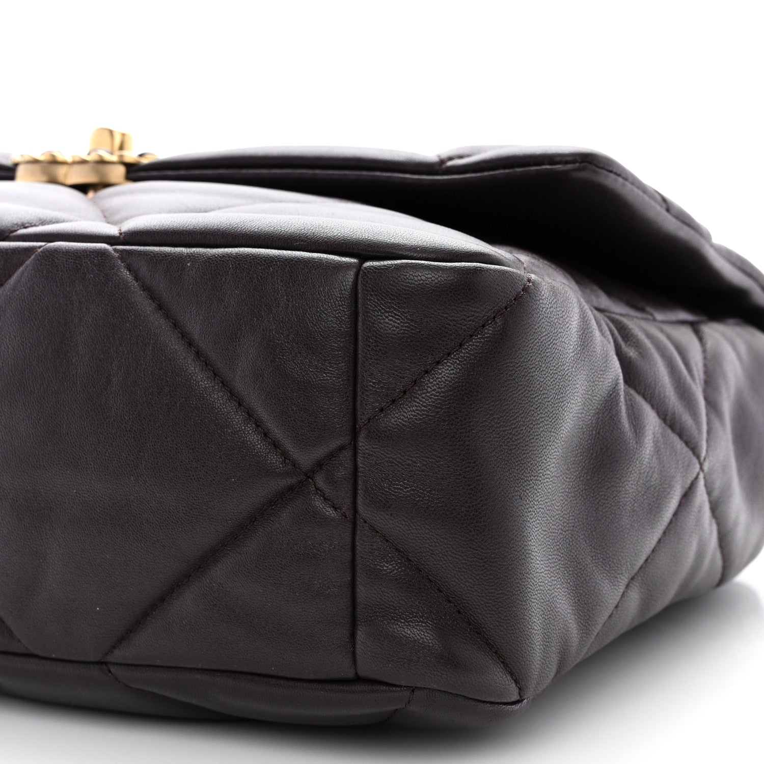 Chanel Lambskin Quilted Large Chanel 19 Flap Dark Brown 10 of 10