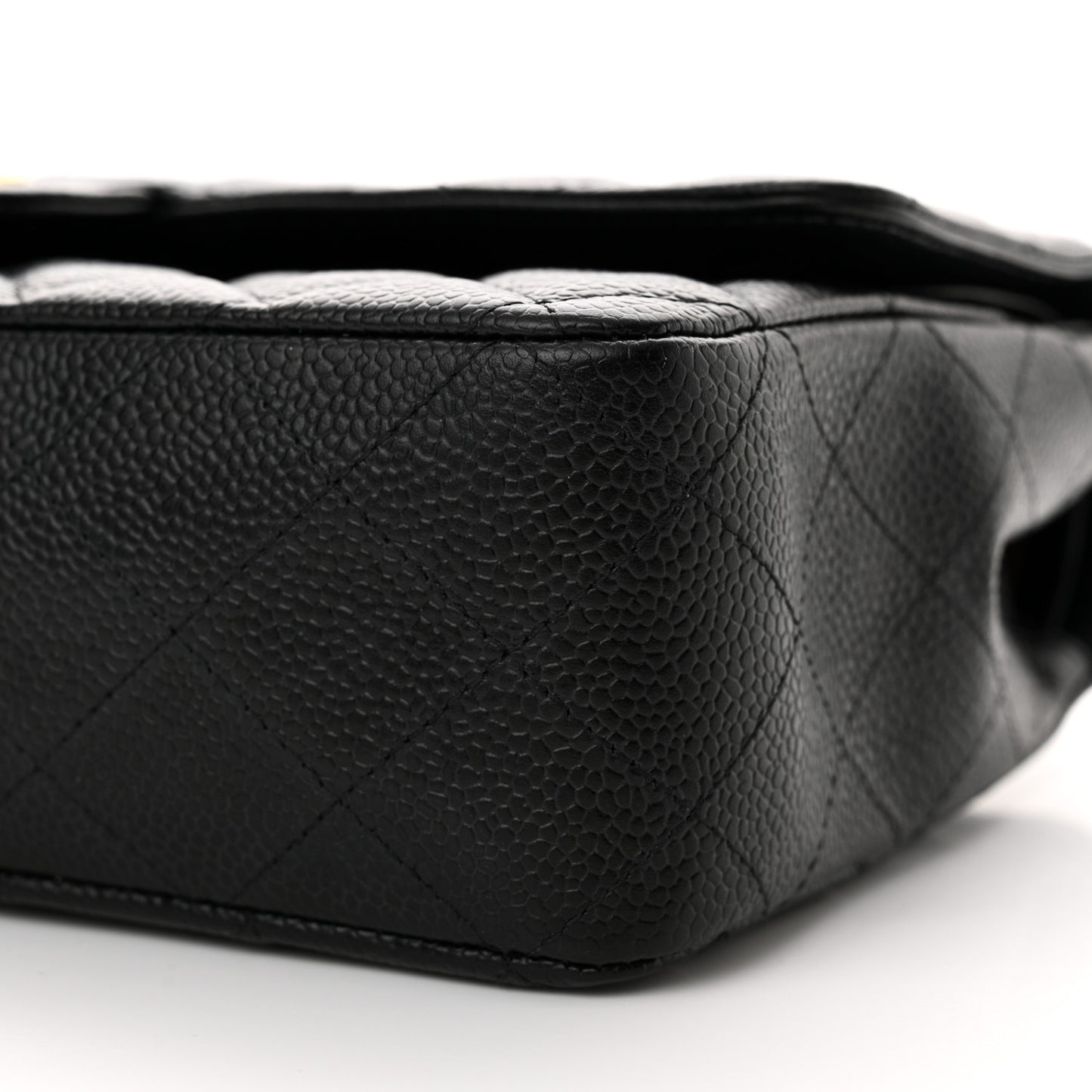 Caviar Quilted Medium Double Flap Black