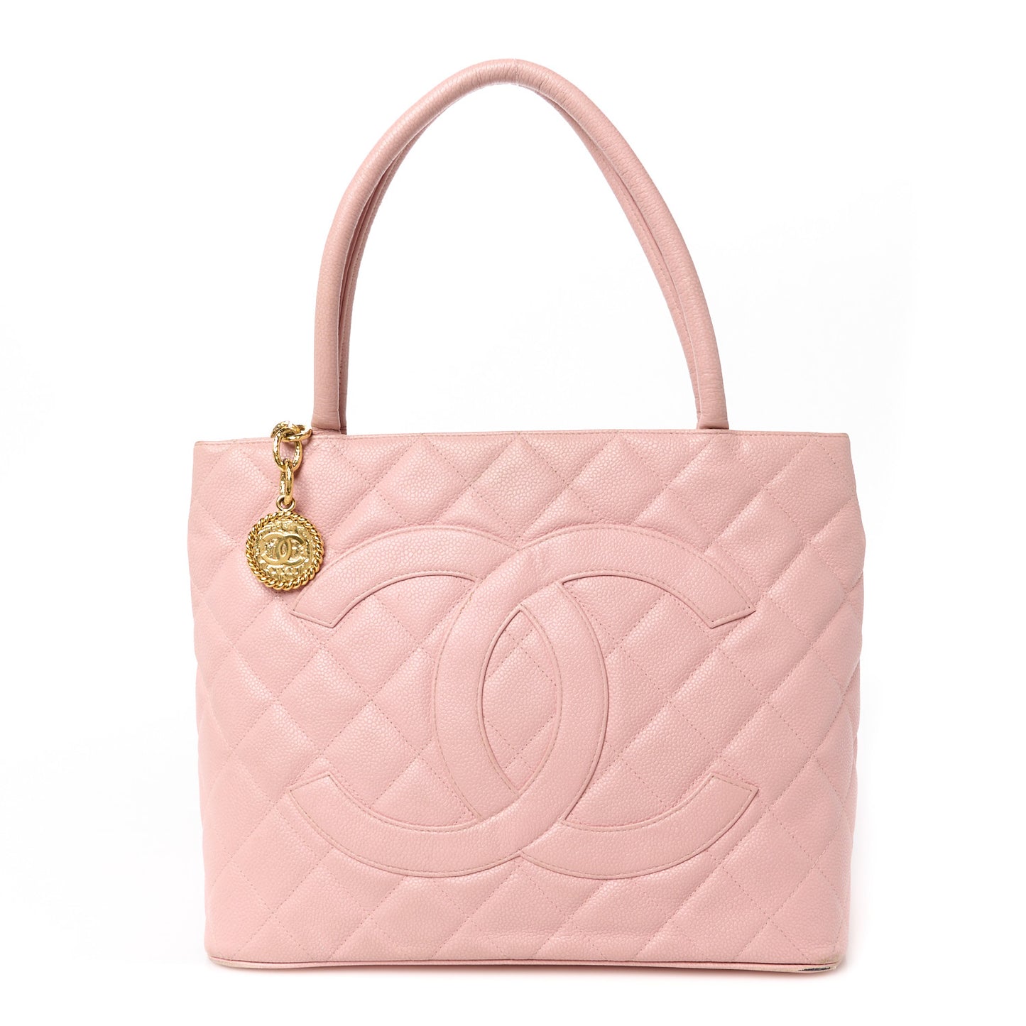 Caviar Quilted Medallion Tote Light Pink