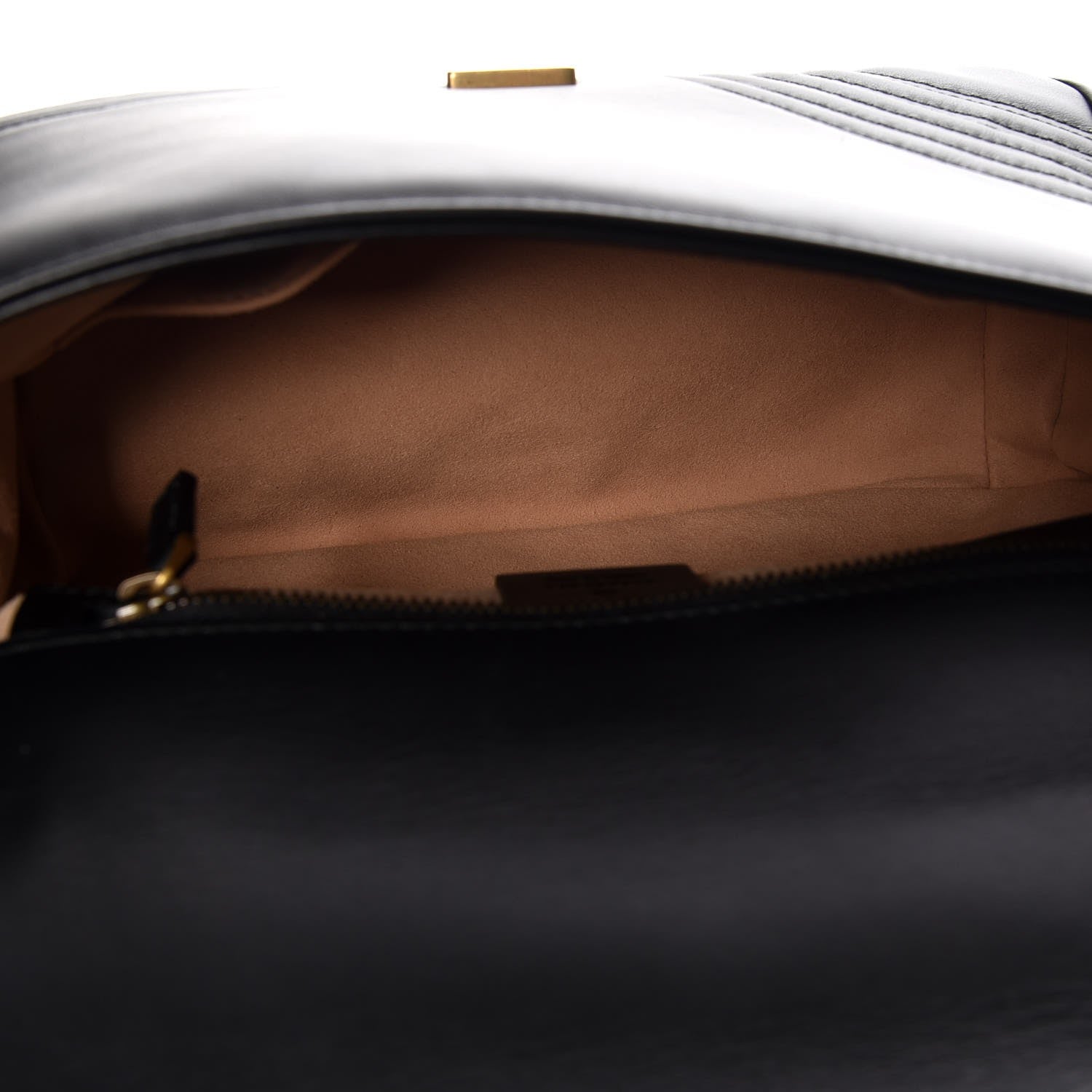 Gucci Calfskin Matelasse Small GG Marmont Top Handle Shoulder Bag Black 6 of 8