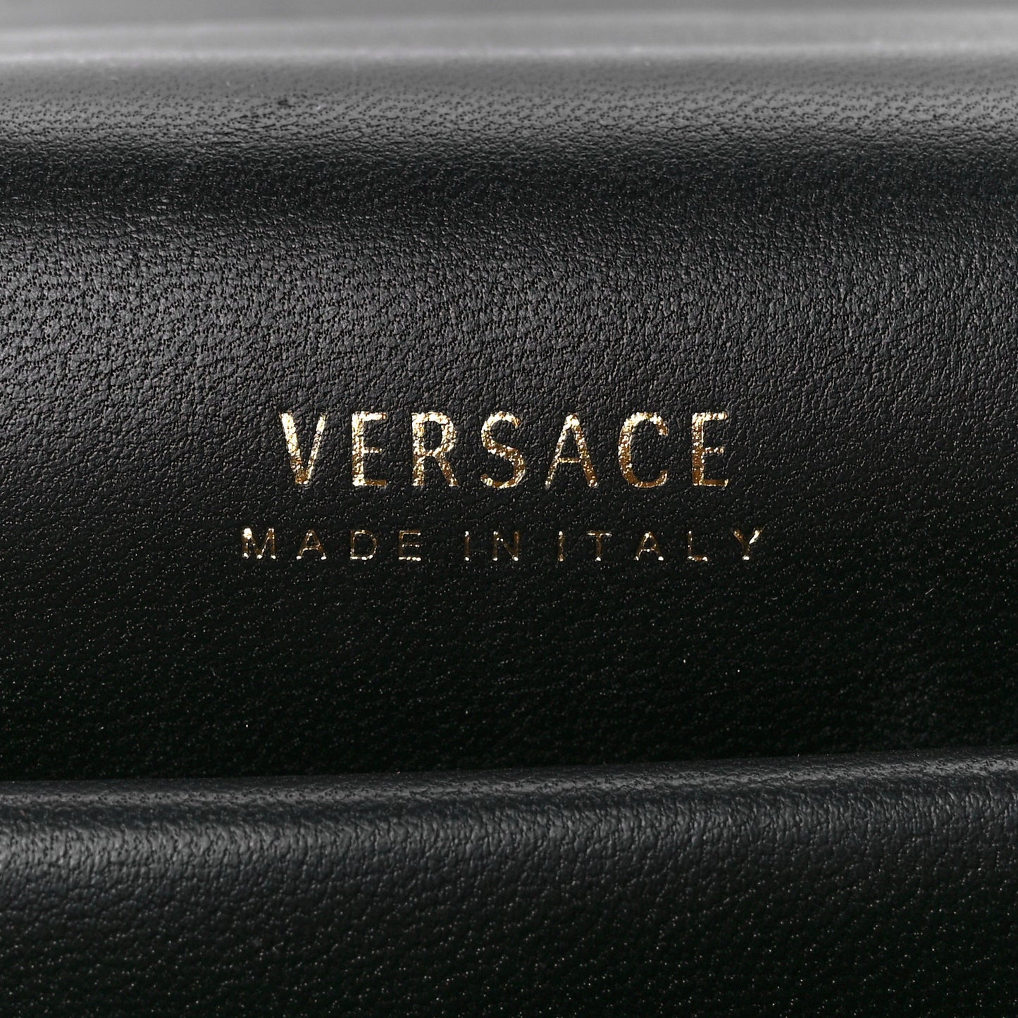 Vitello Barocco Virtus Top Handle Shoulder Bag Black