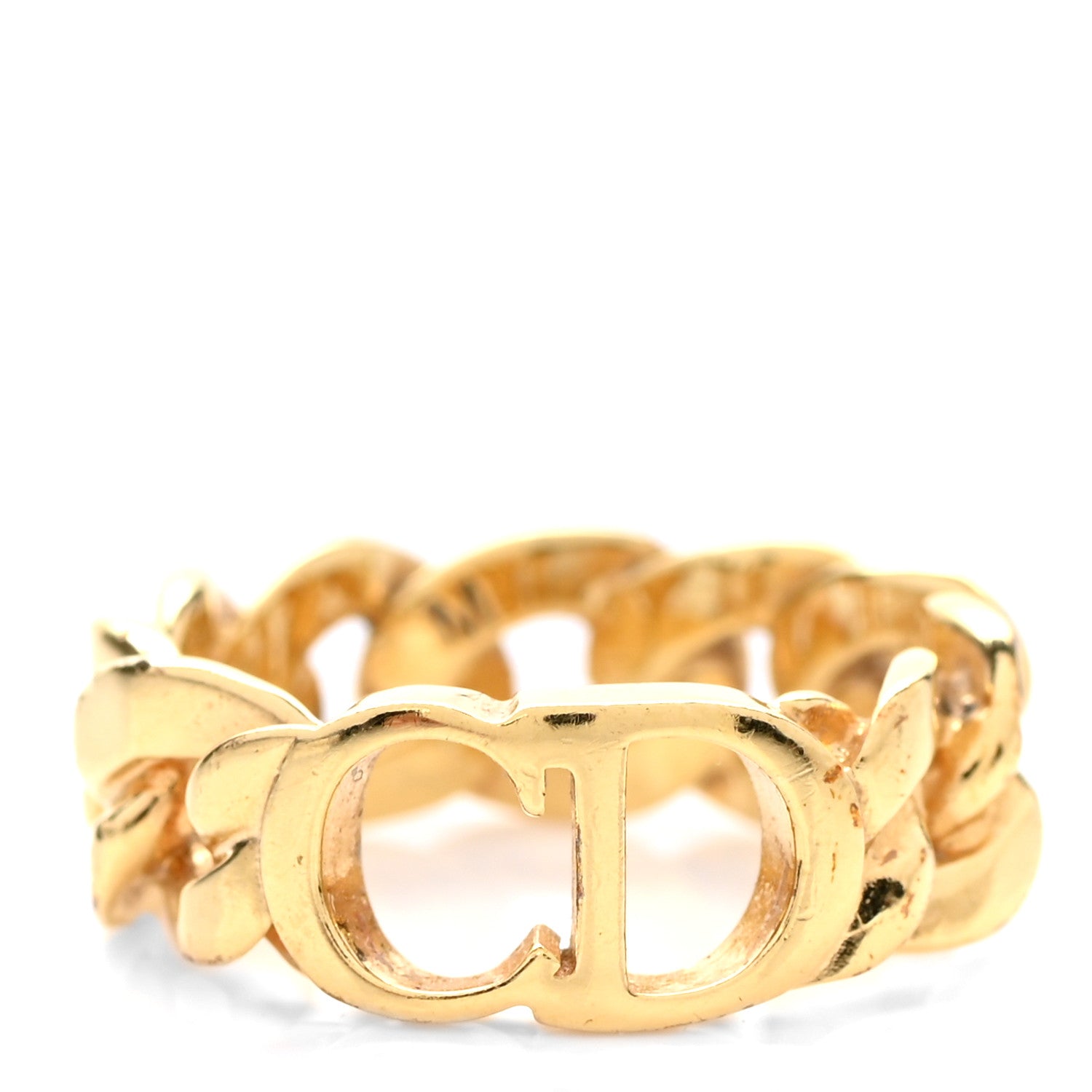 Christian Dior Metal Danseuse Etoile Chain Ring M Gold 1 of 6