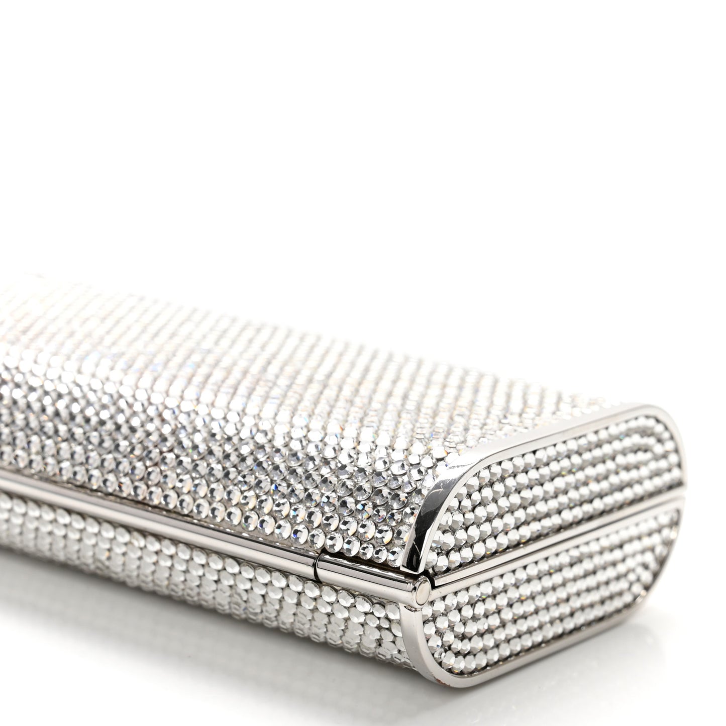 Swarovski Crystal Minaudiere Clutch Silver