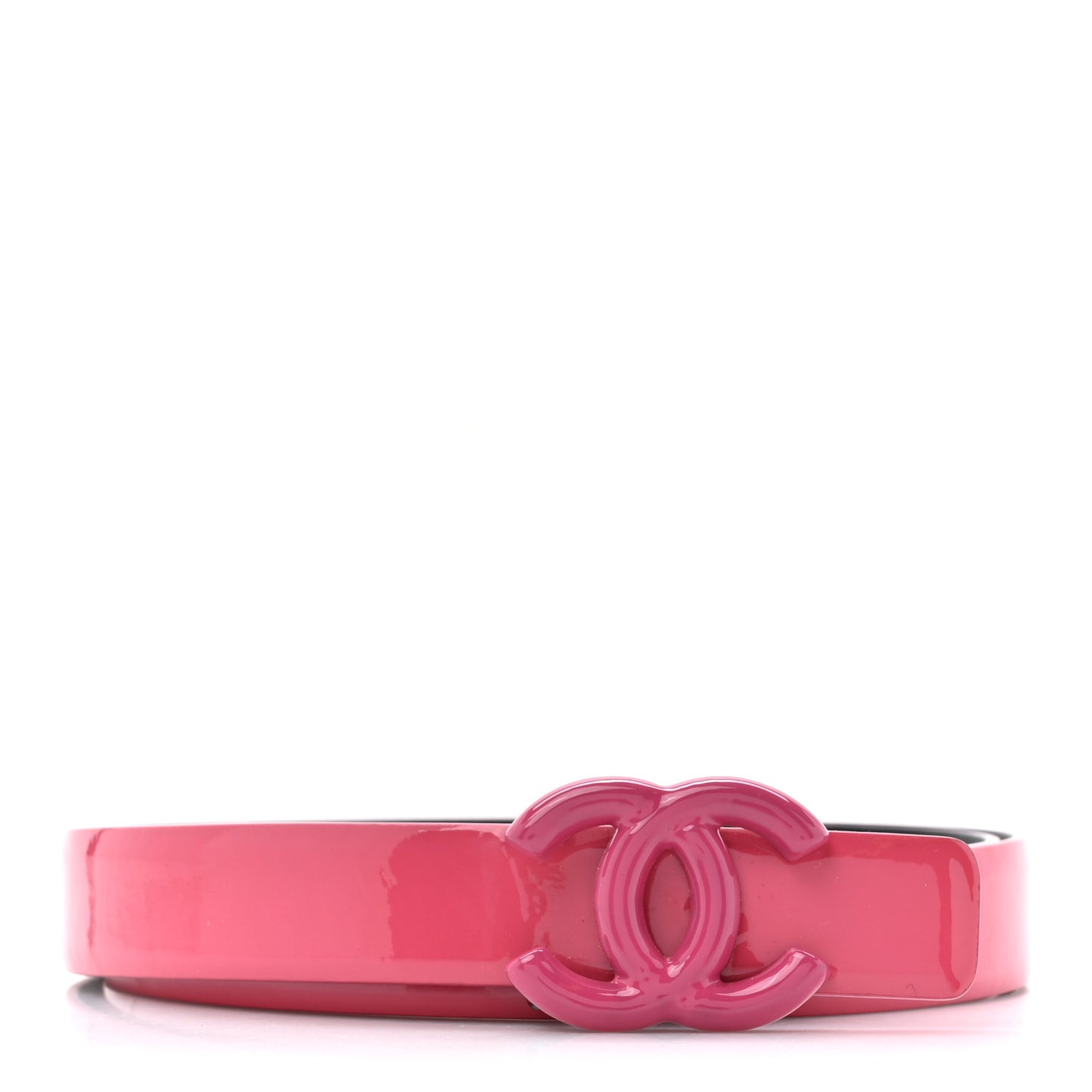 Patent CC Logo Skinny Belt 85 34 Pink