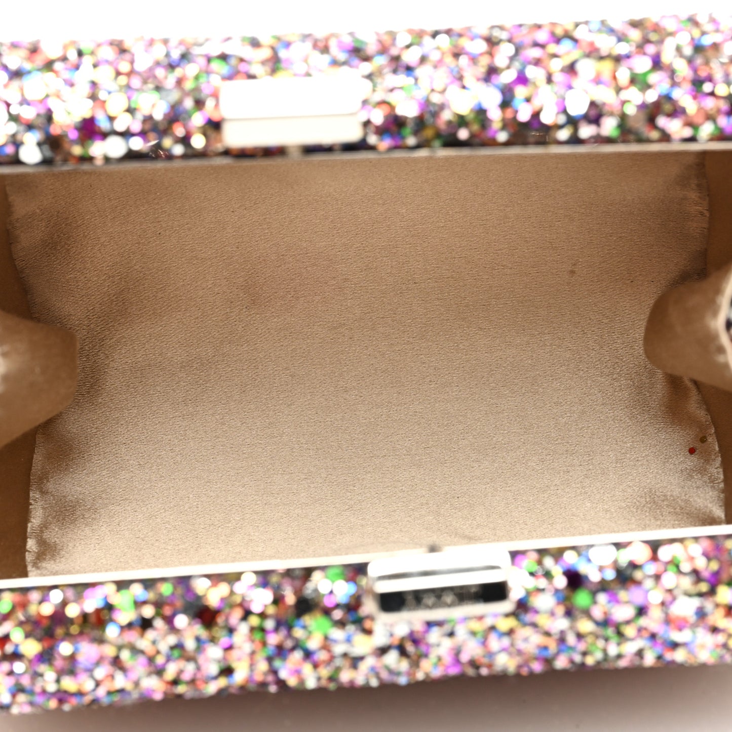 Coarse Glitter Kiss Lock Clutch Bubblegum Mix
