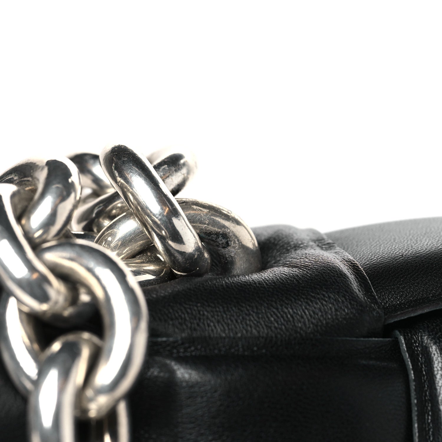 Bottega Veneta BOTTEGA VENETA Lambskin Maxi Intreccio Padded Chain Cassette Crossbody Bag Black 12 of 12