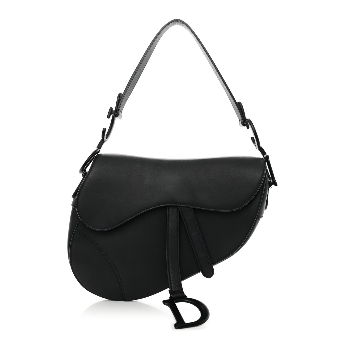 Ultra Matte Calfskin Saddle Bag Black