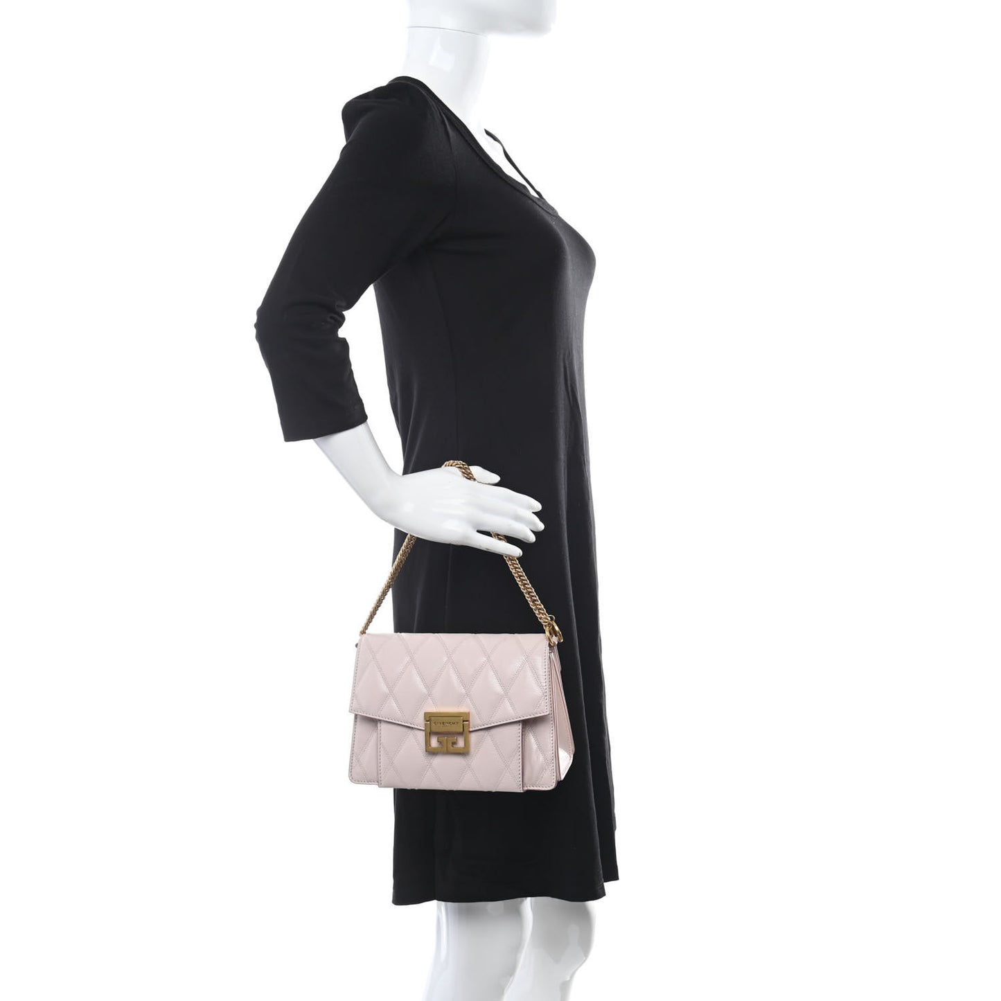 Goatskin Quilted Small GV3 Shoulder Bag Pale Pink