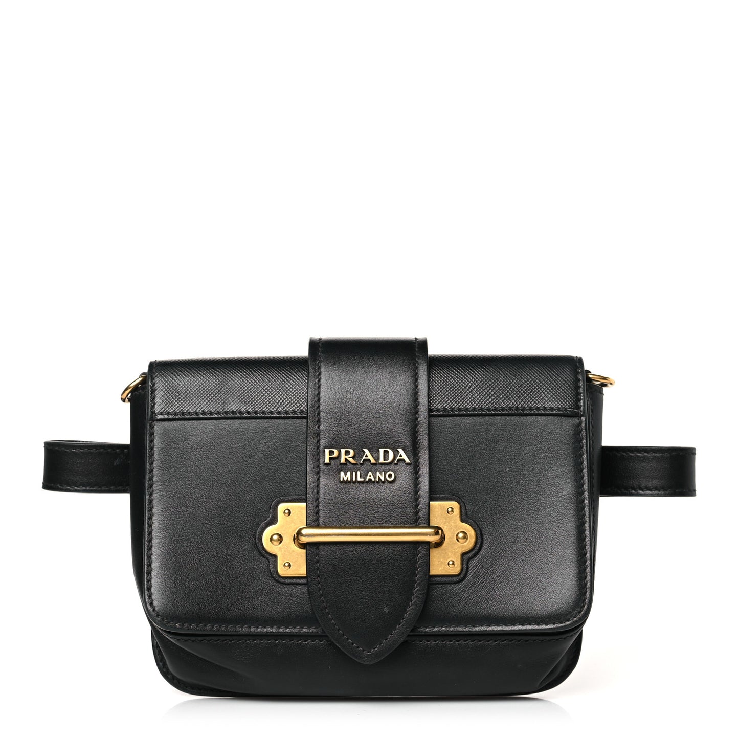 Saffiano City Calf Cahier Belt Bag Black