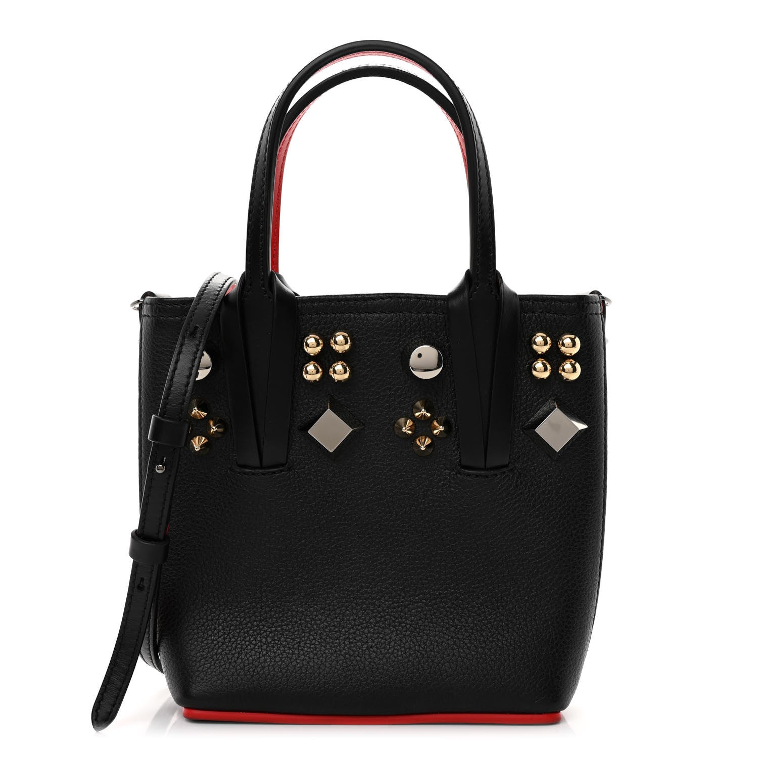 Christian Louboutin Calfskin Loubinthesky Spikes Mini North South Cabata Tote Black 1 of 10
