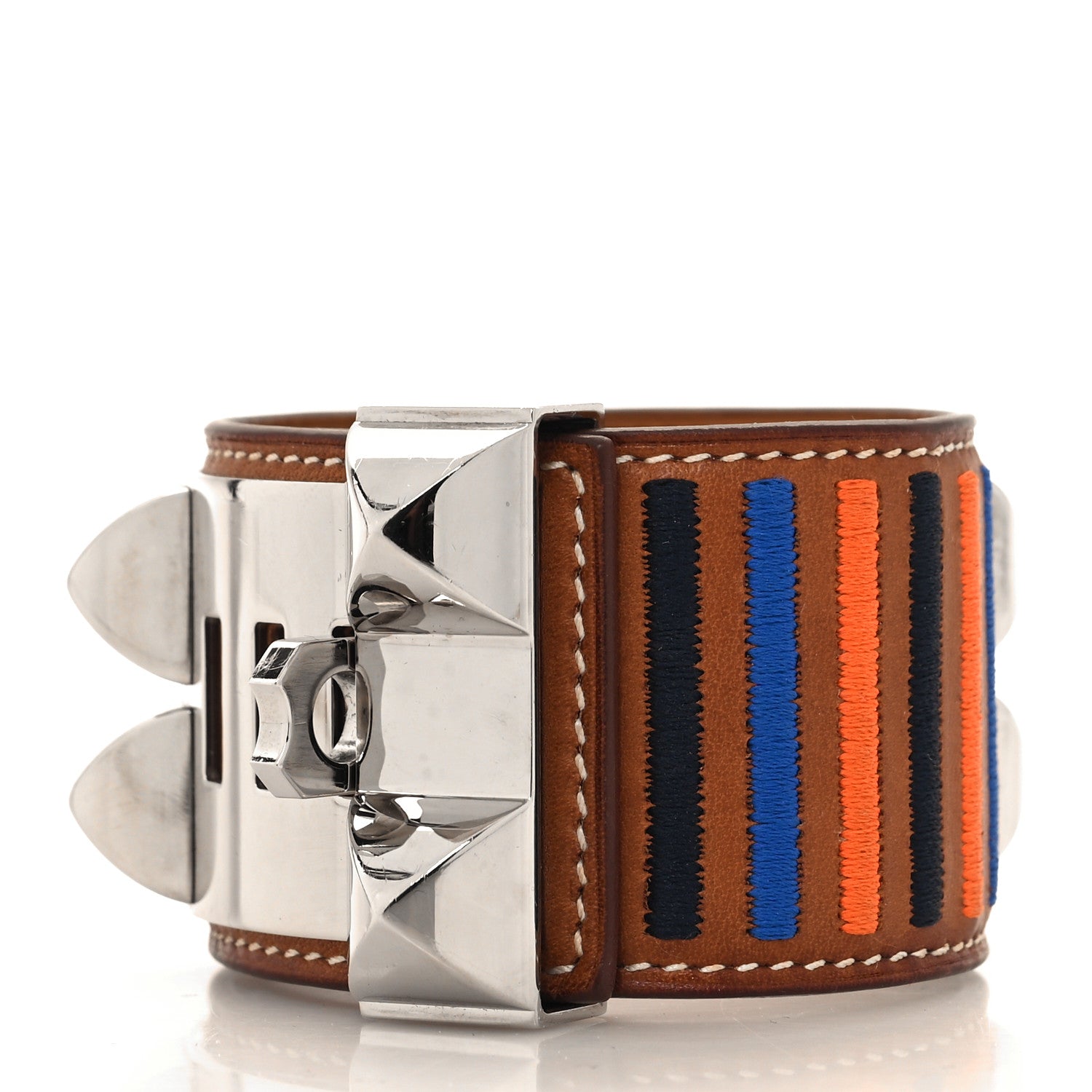 Hermes Barenia Collier de Chien CDC Rocabar Bracelet T2 Fauve 3 of 5