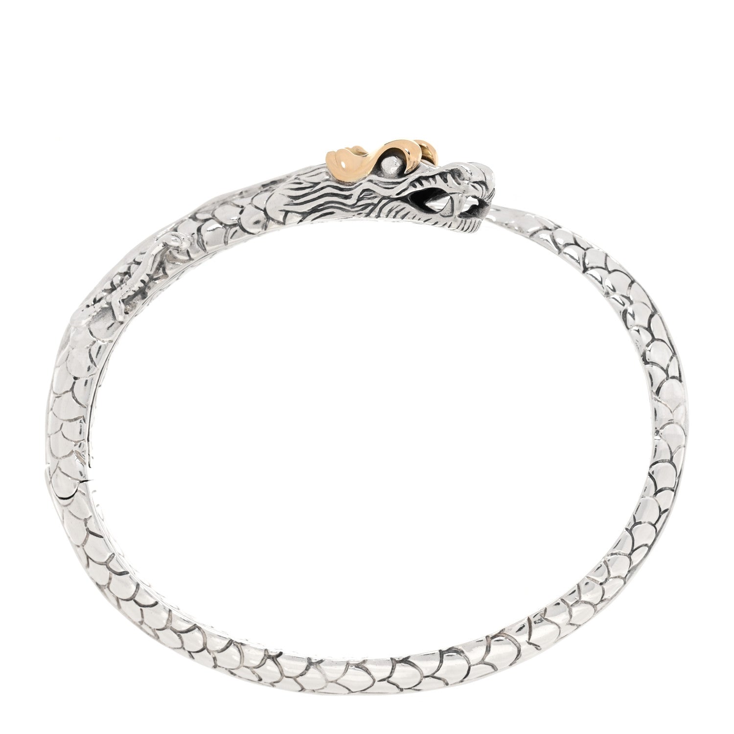 John Hardy Sterling Silver 18K Yellow Gold Legends Naga Dragon Bypass Cuff Bracelet 1 of 5