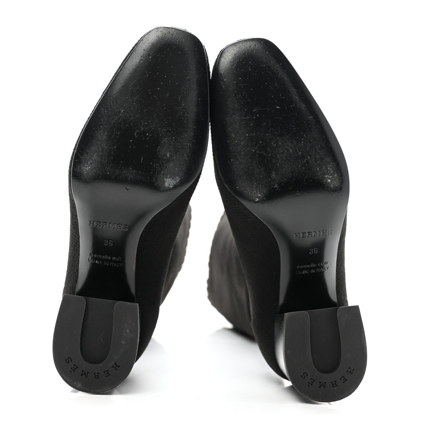 Knit Calfskin Fontaine 60 Boots 36 Black