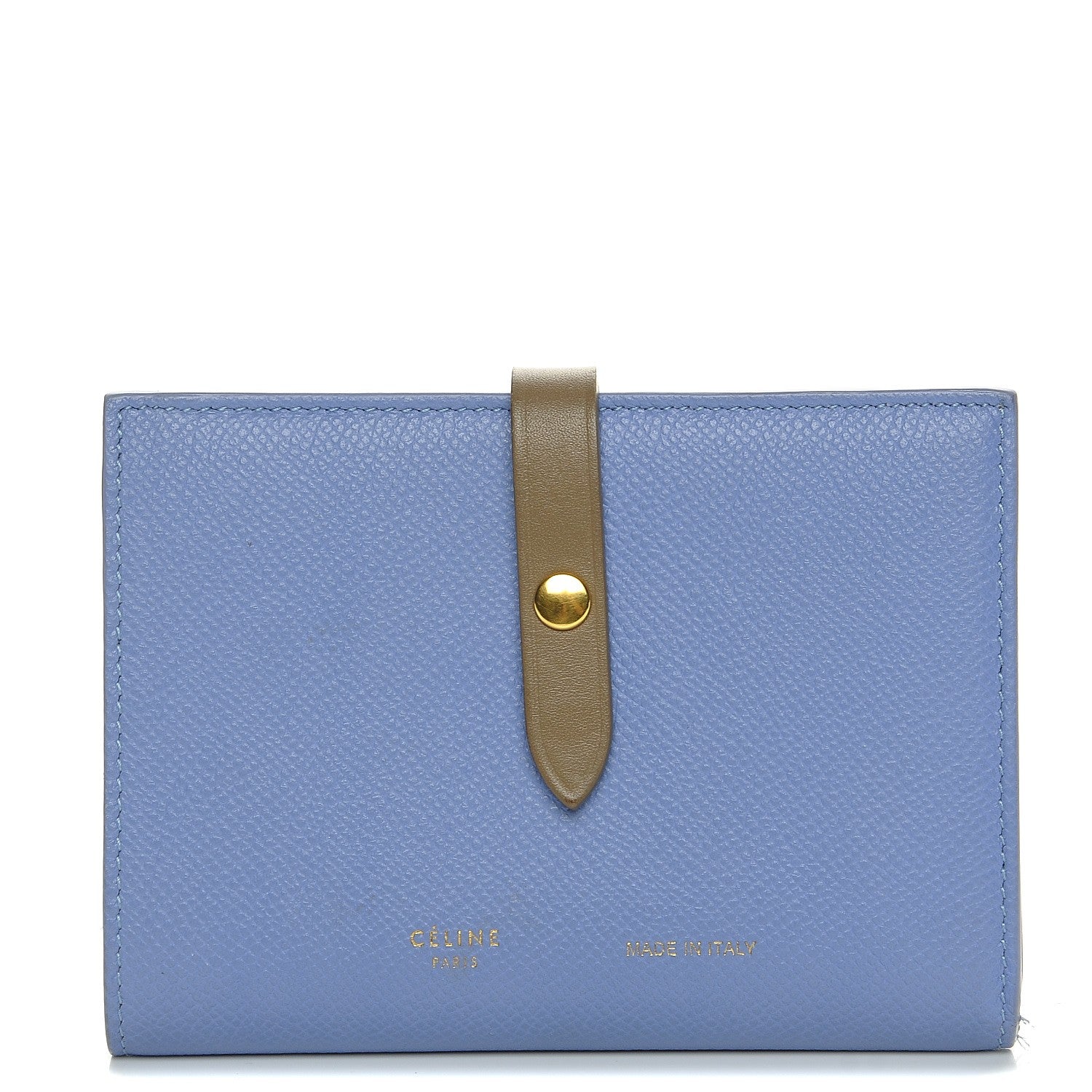 CELINE Medium Strap Grained Leather Wallet