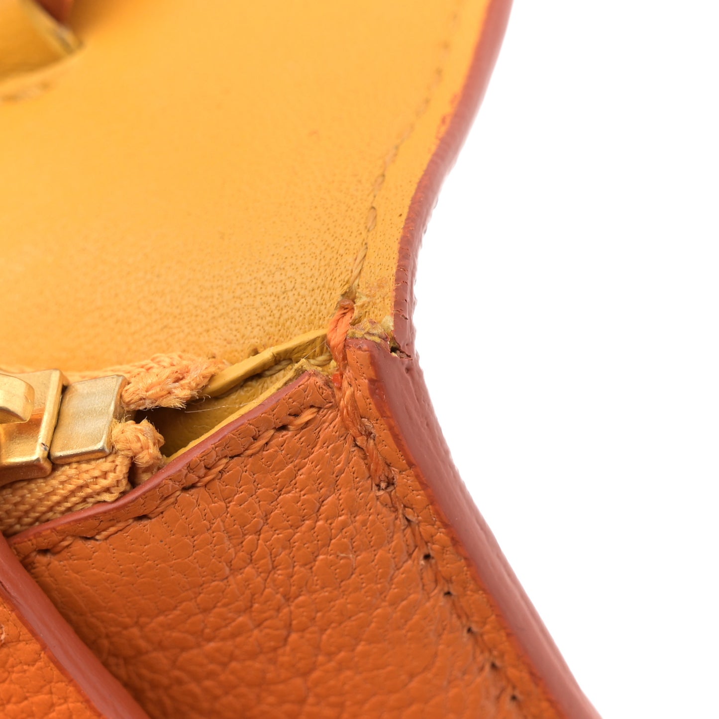 Goatskin Medium Classic Box Flap Bag Orange