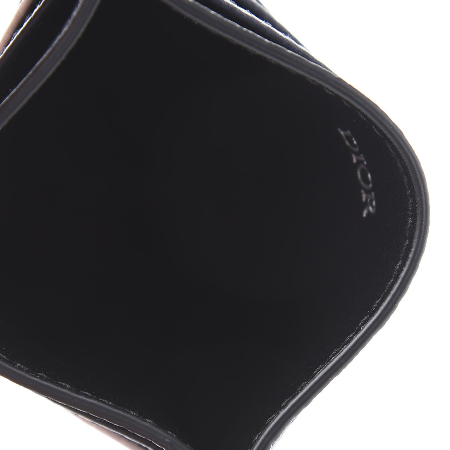 X SHAWN STUSSY Grained Calfskin Ox Head Card Holder Navy Blue