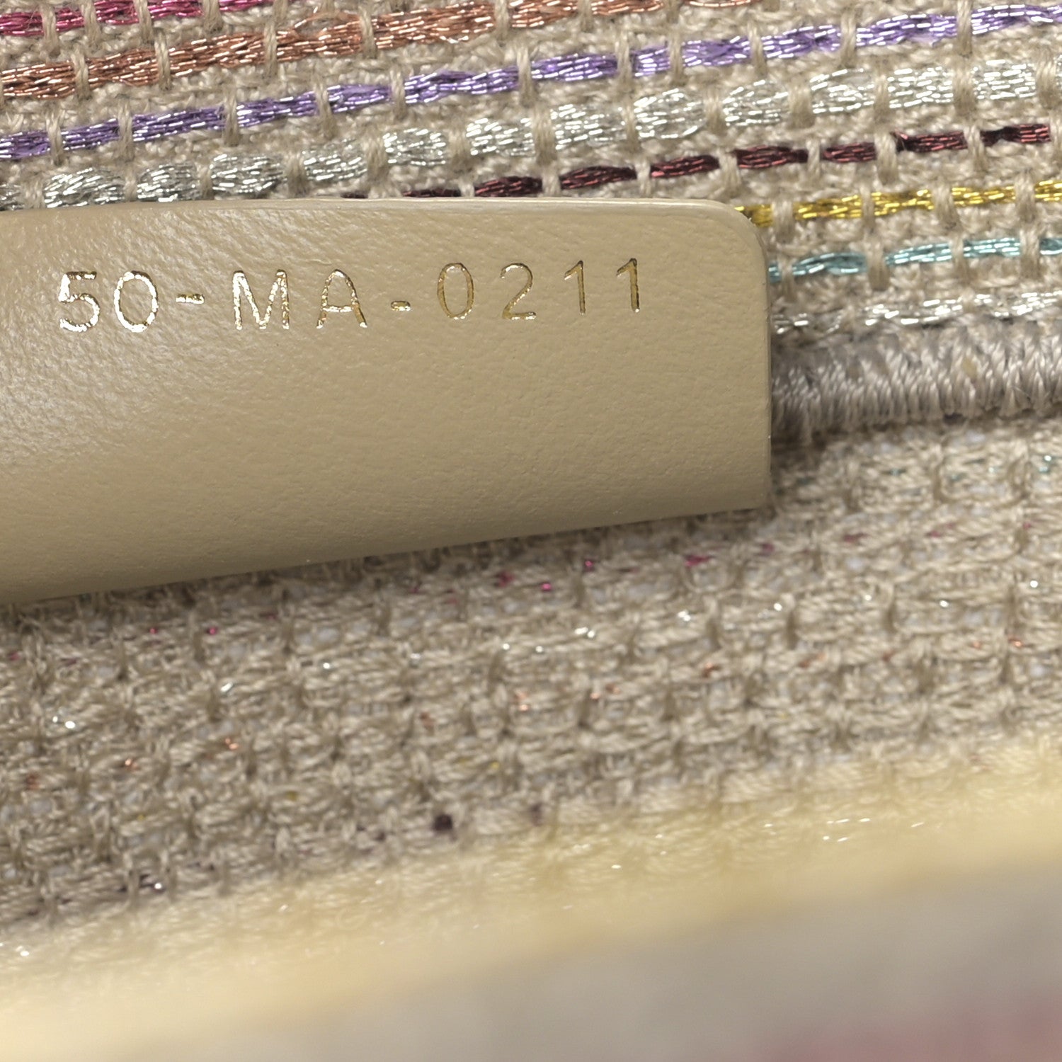 Christian Dior Canvas Embroidered Medium Stripes Book Tote Beige Multicolor 7 of 9