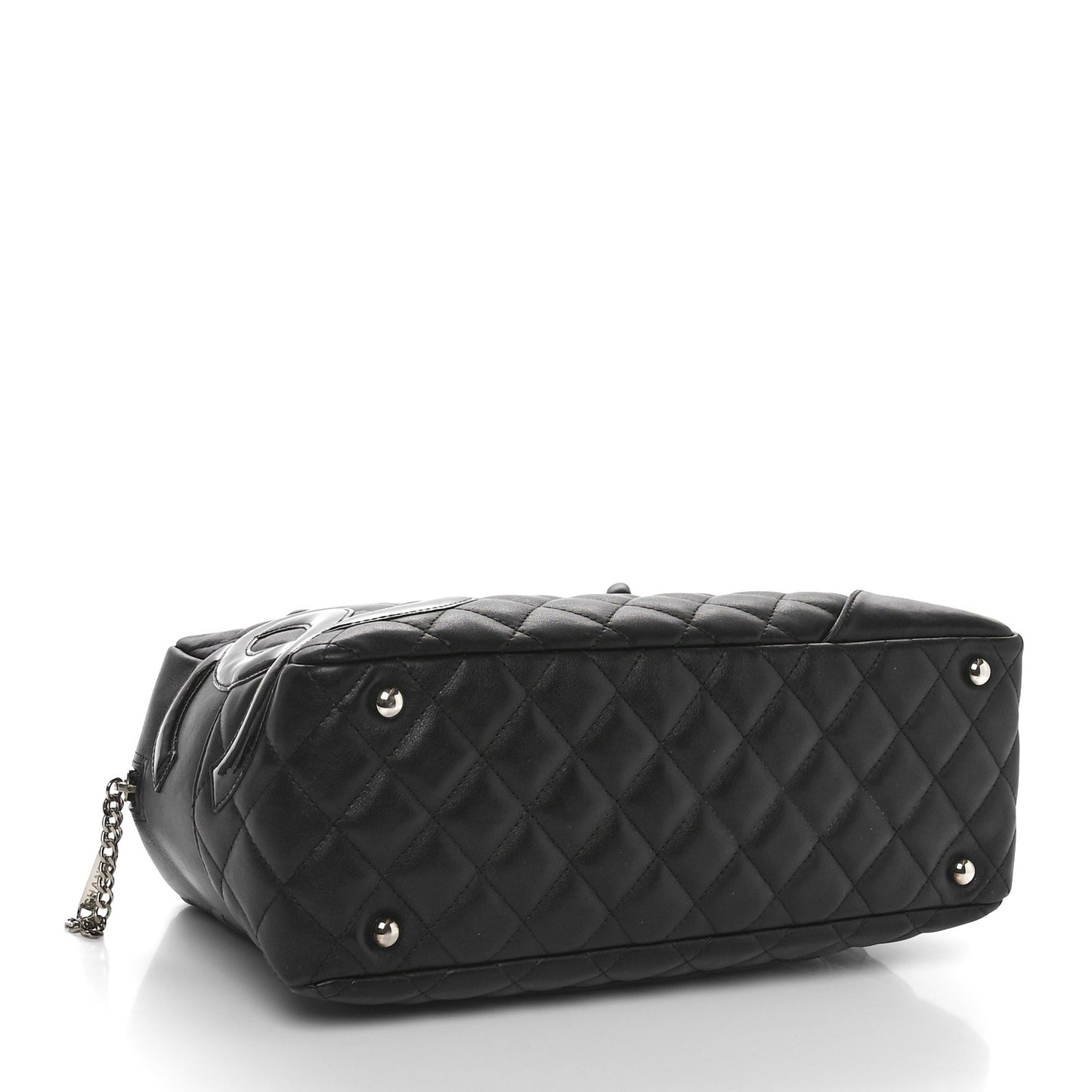 Calfskin Quilted Large Cambon Bowler Black