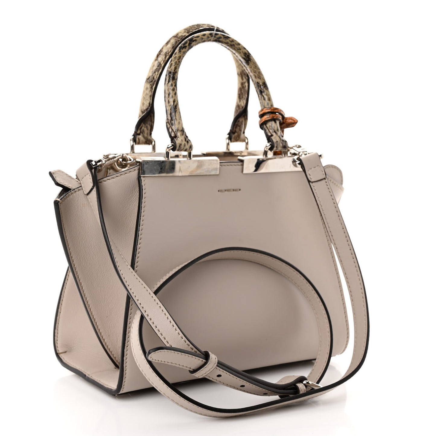 Vitello Dolce Elaphe Bi-Color Mini 3jours Tote Grigio Polvere Arancio Taupe