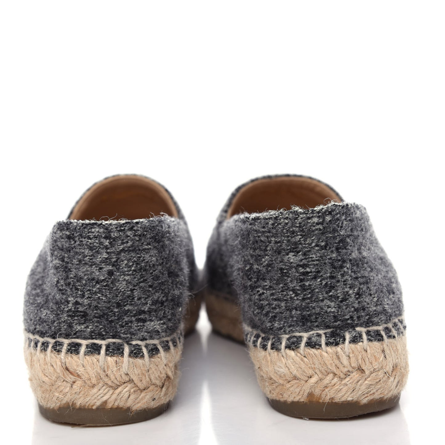 Tweed Velvet CC Espadrilles 35 Grey Black