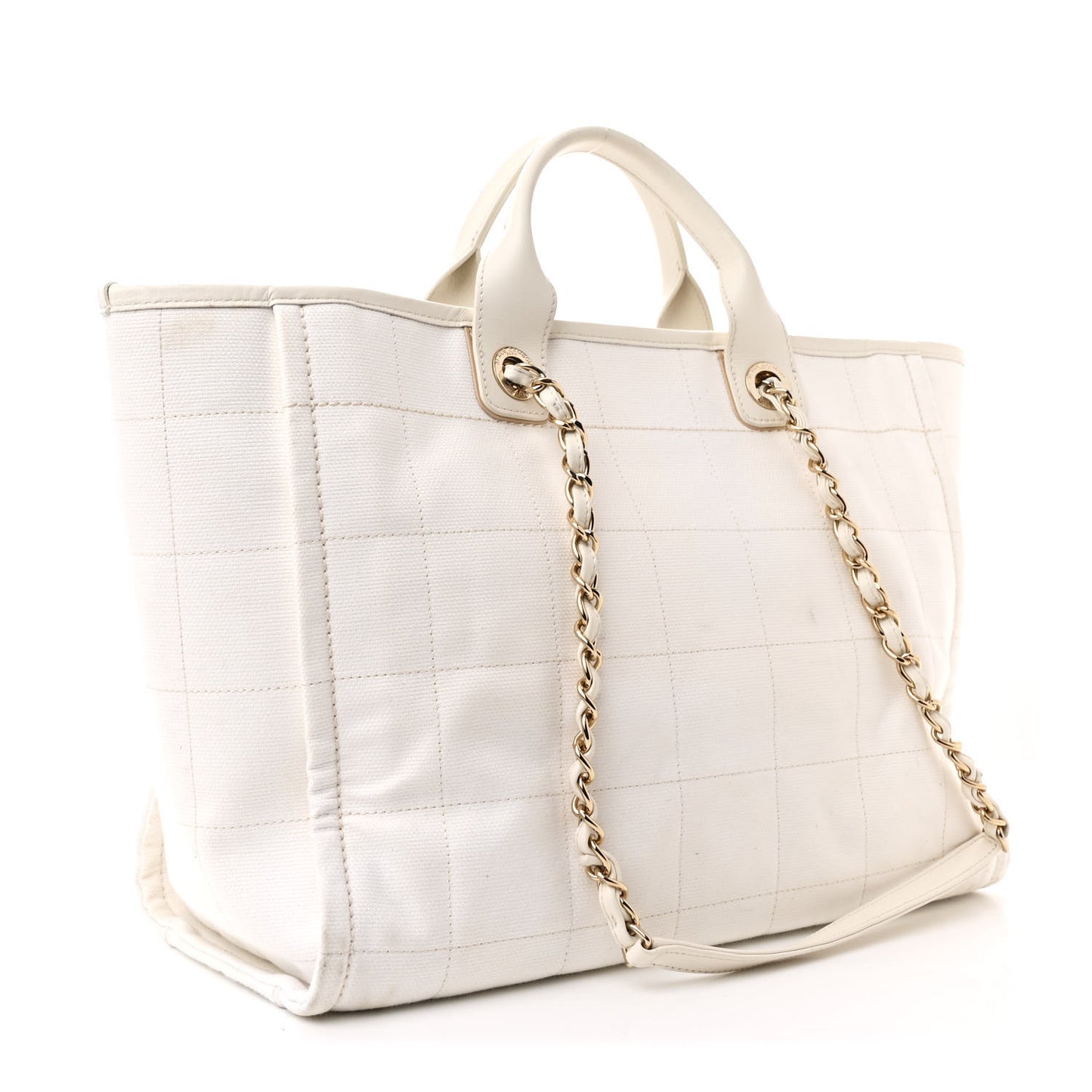 Cotton Medium Deauville Tote White