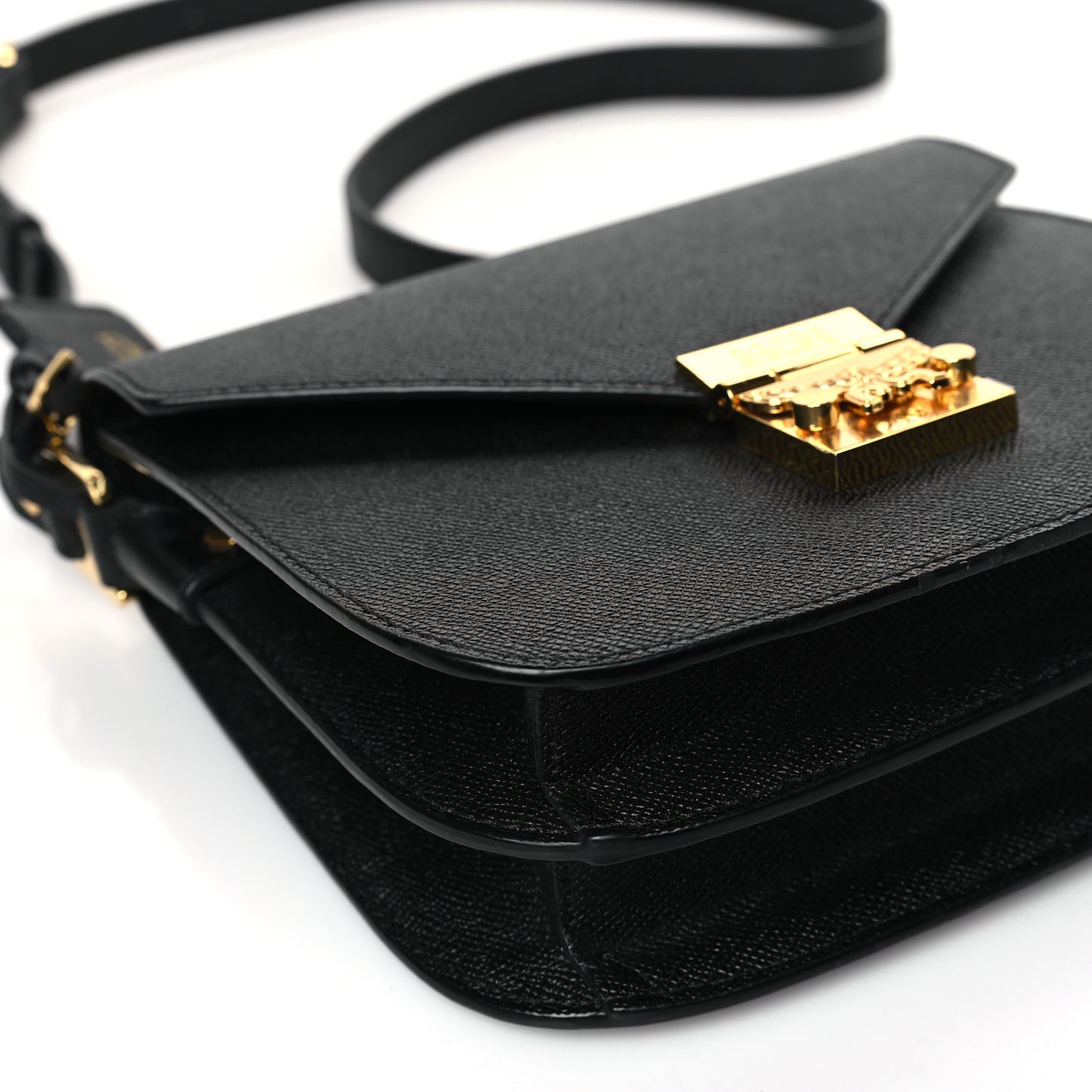 Grained Calfskin Patricia Park Avenue Crossbody Bag Black