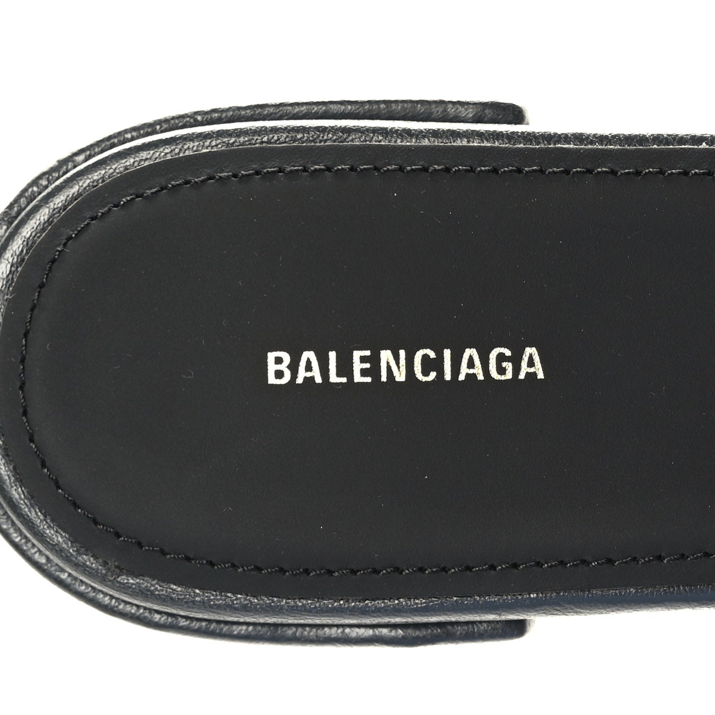 Agneau Lambskin Giant Gold Hardware Flat Sandals 36 Grey