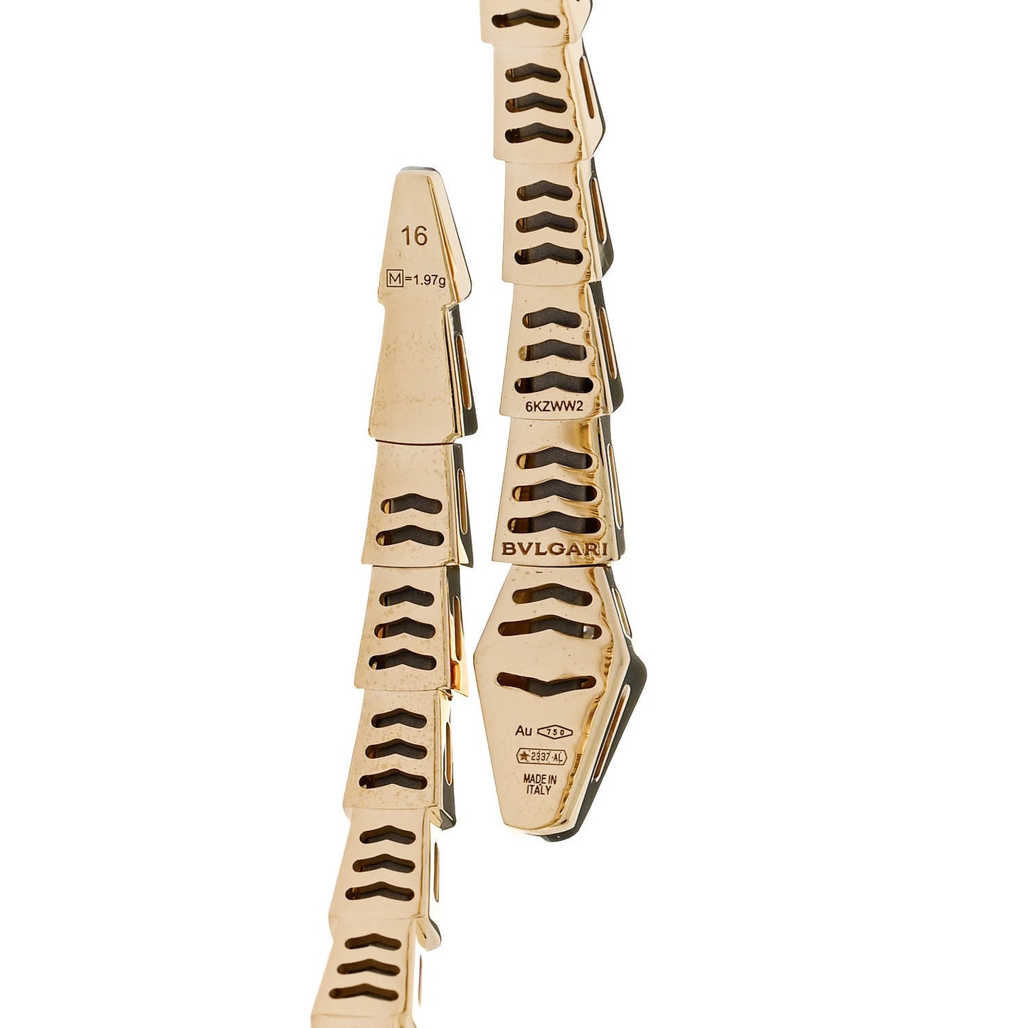 18K Yellow Gold Diamond Serpenti Viper Bracelet