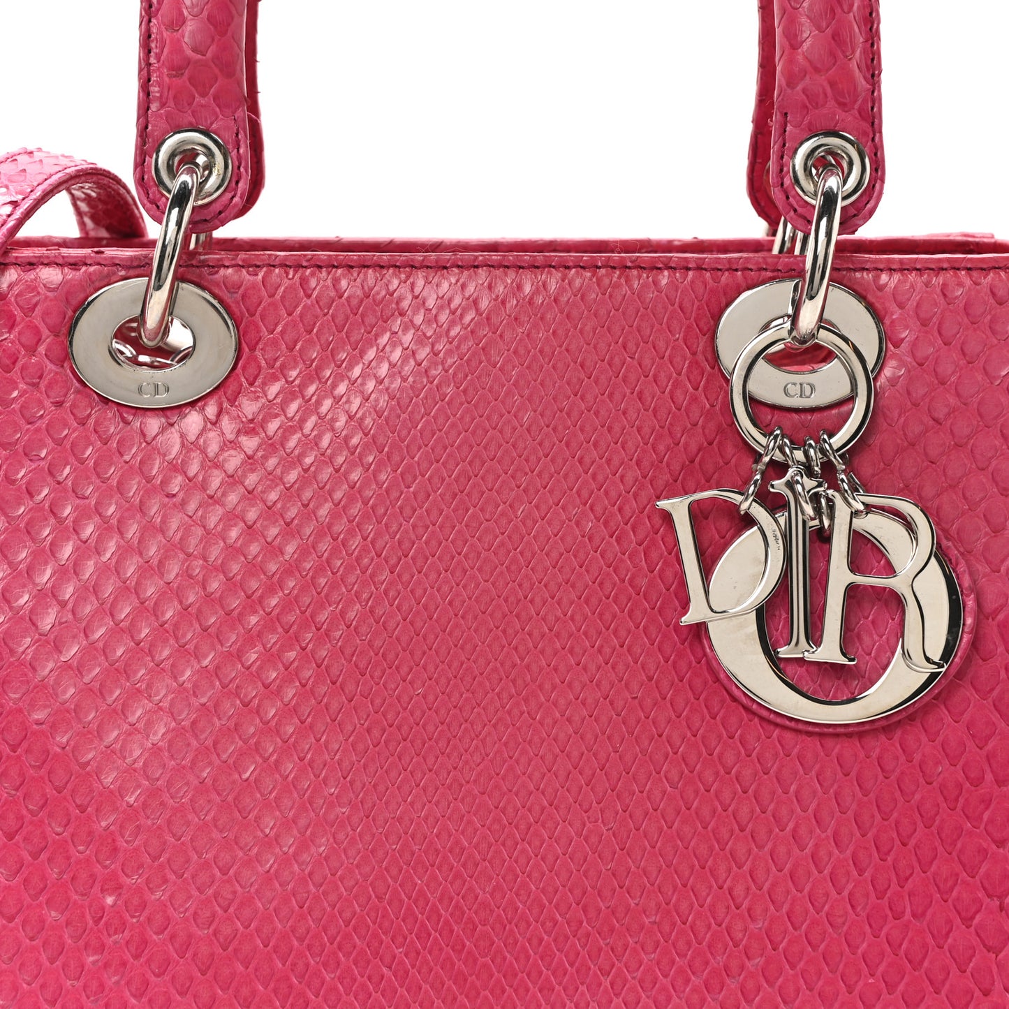 Snakeskin Medium Lady Dior Pink