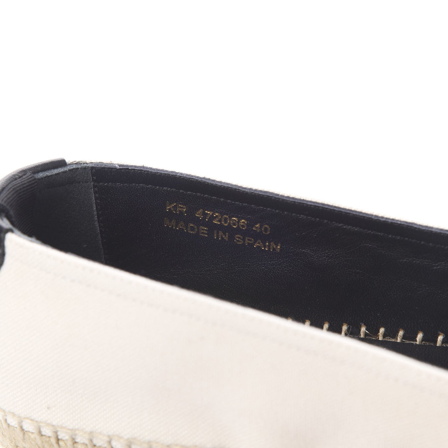 Canvas Nappa Elba Light Logo Embroidered Espadrilles 40 Panna