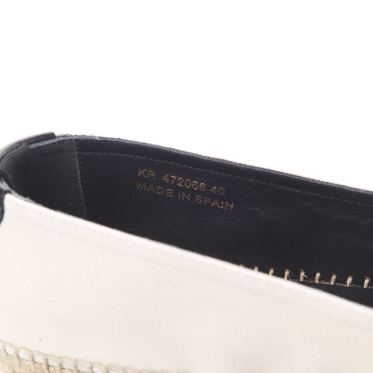 Saint Laurent Canvas Nappa Elba Light Logo Embroidered Espadrilles 40 Panna 8 of 9