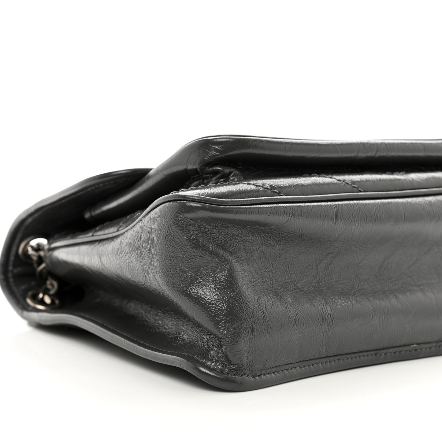 Crinkled Calfskin Matelasse Monogram Medium Niki Chain Satchel Storm