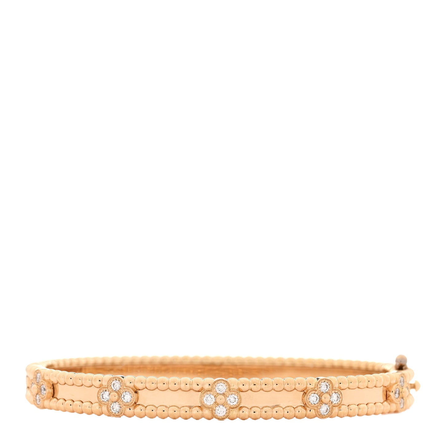 18K Yellow Gold Diamond Perlee Sweet Clovers Bracelet XS